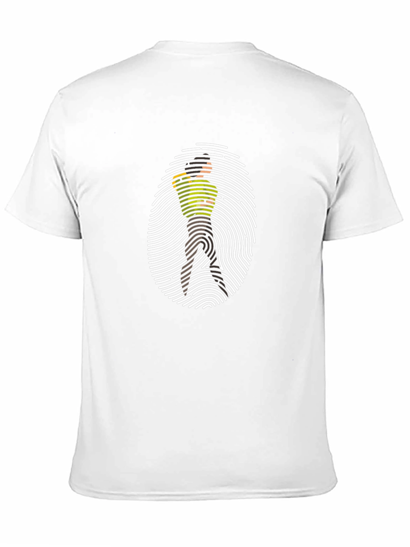 Fingerprint Silhouette Graphic Tee - Black Cotton Casual Wear