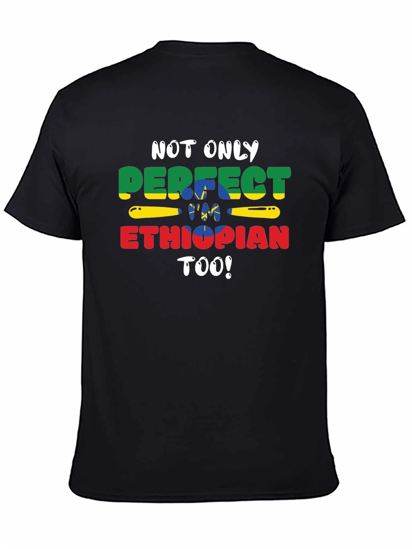 Perfect Ethiopian Tee - Black Short Sleeve Shirt