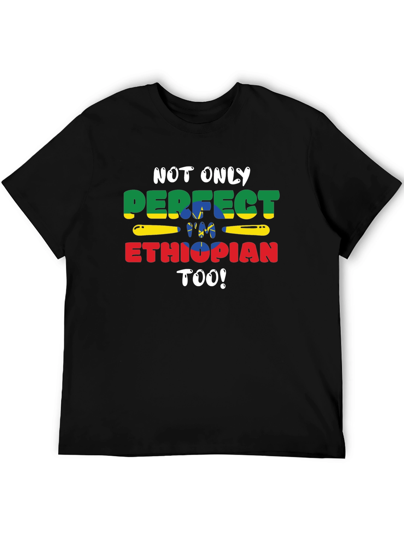 Perfect Ethiopian Tee - Black Short Sleeve Shirt