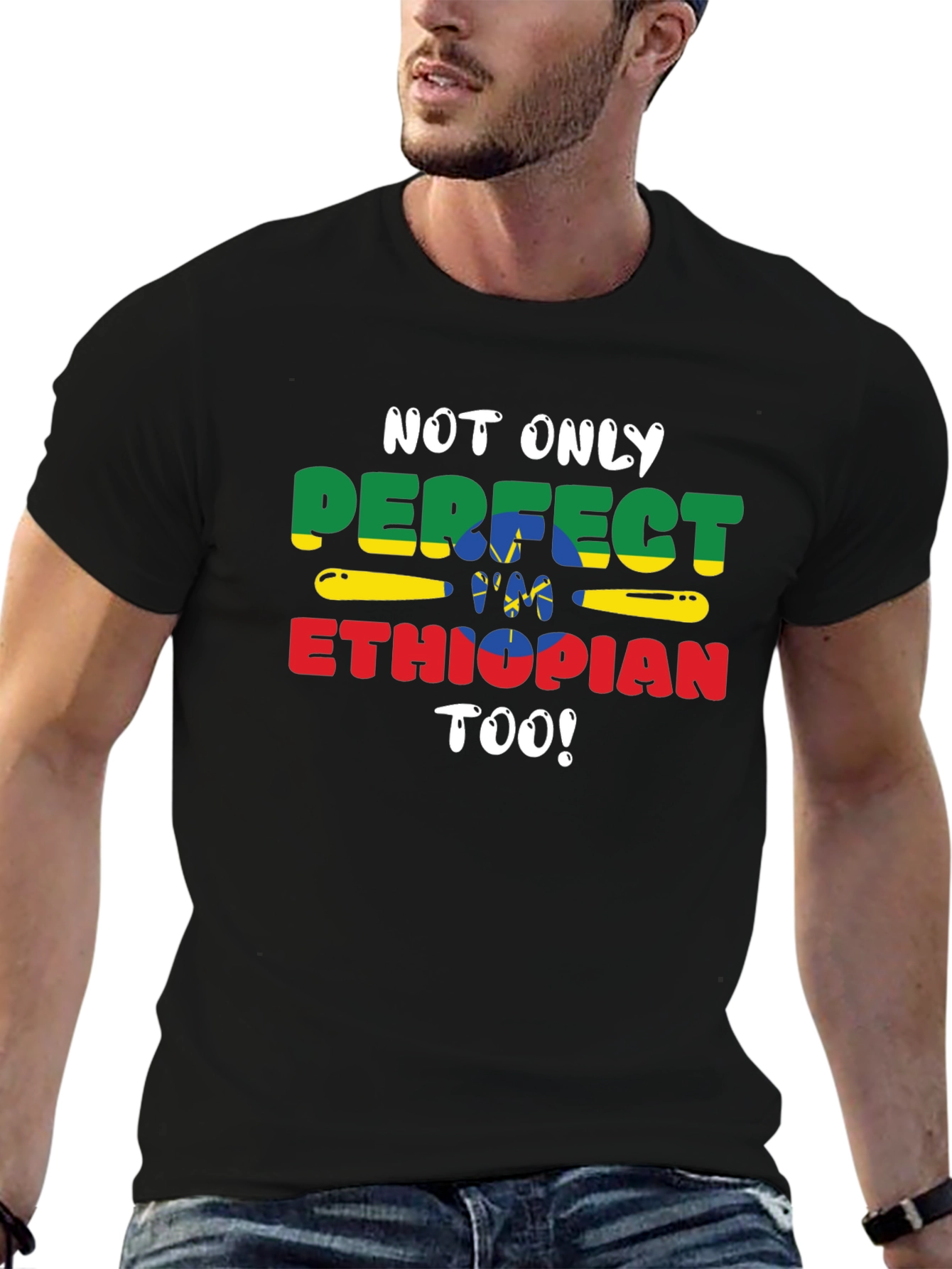 Perfect Ethiopian Tee - Black Short Sleeve Shirt