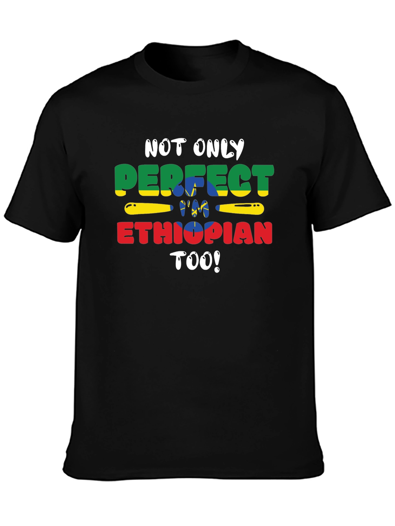 Perfect Ethiopian Tee - Black Short Sleeve Shirt