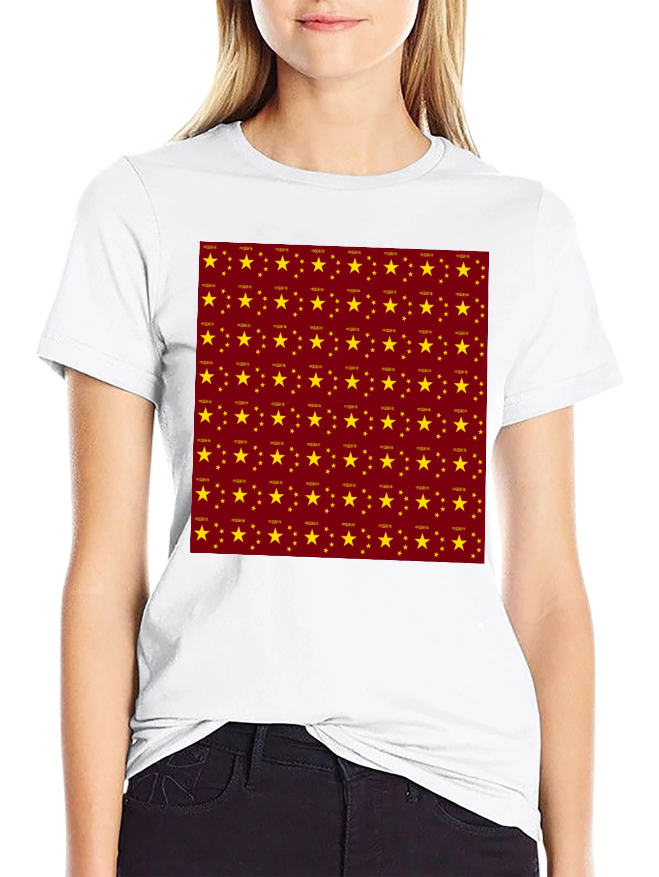 Star Pattern Crew Neck T-Shirt