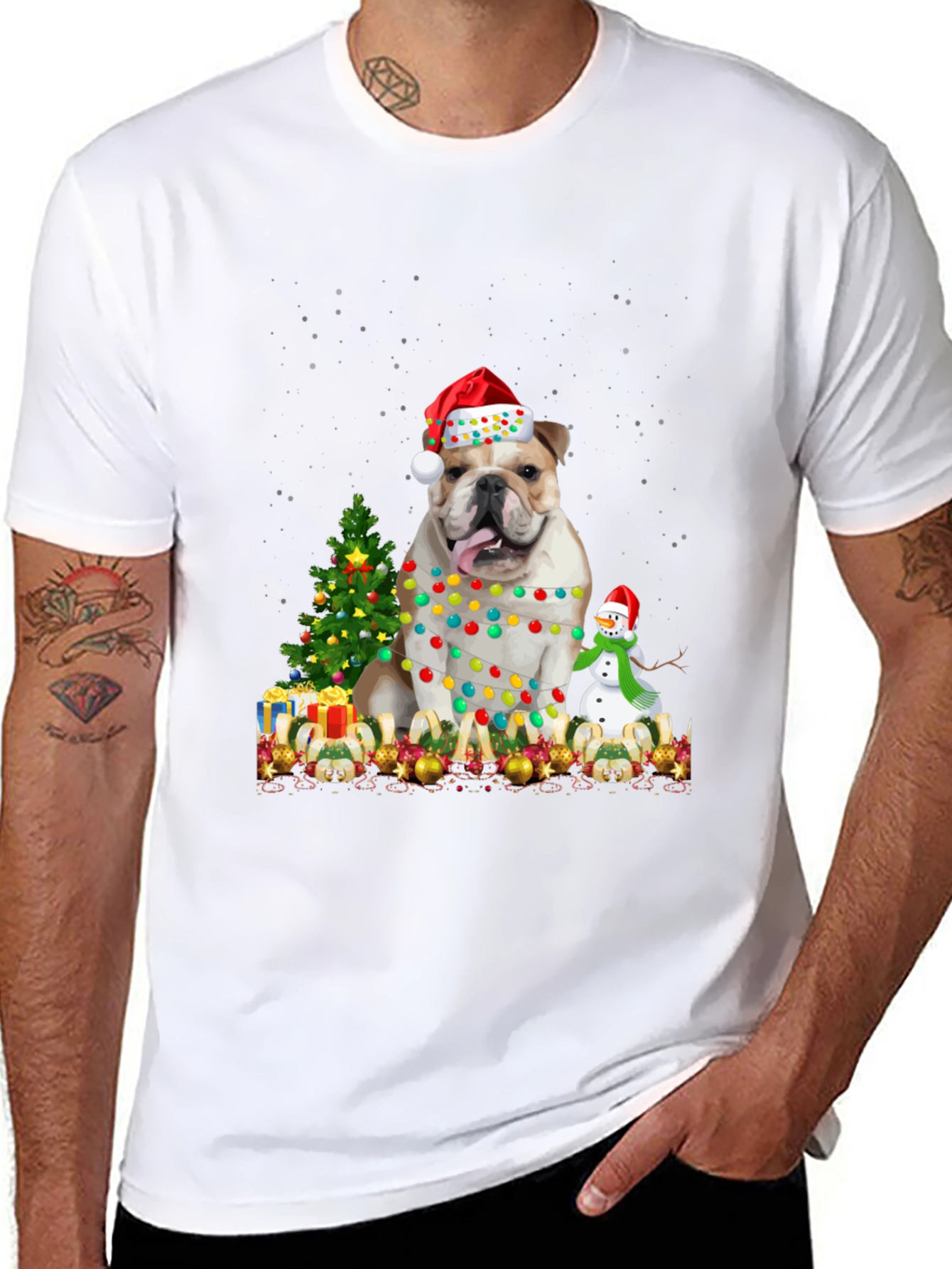 Christmas Bulldog T-Shirt
