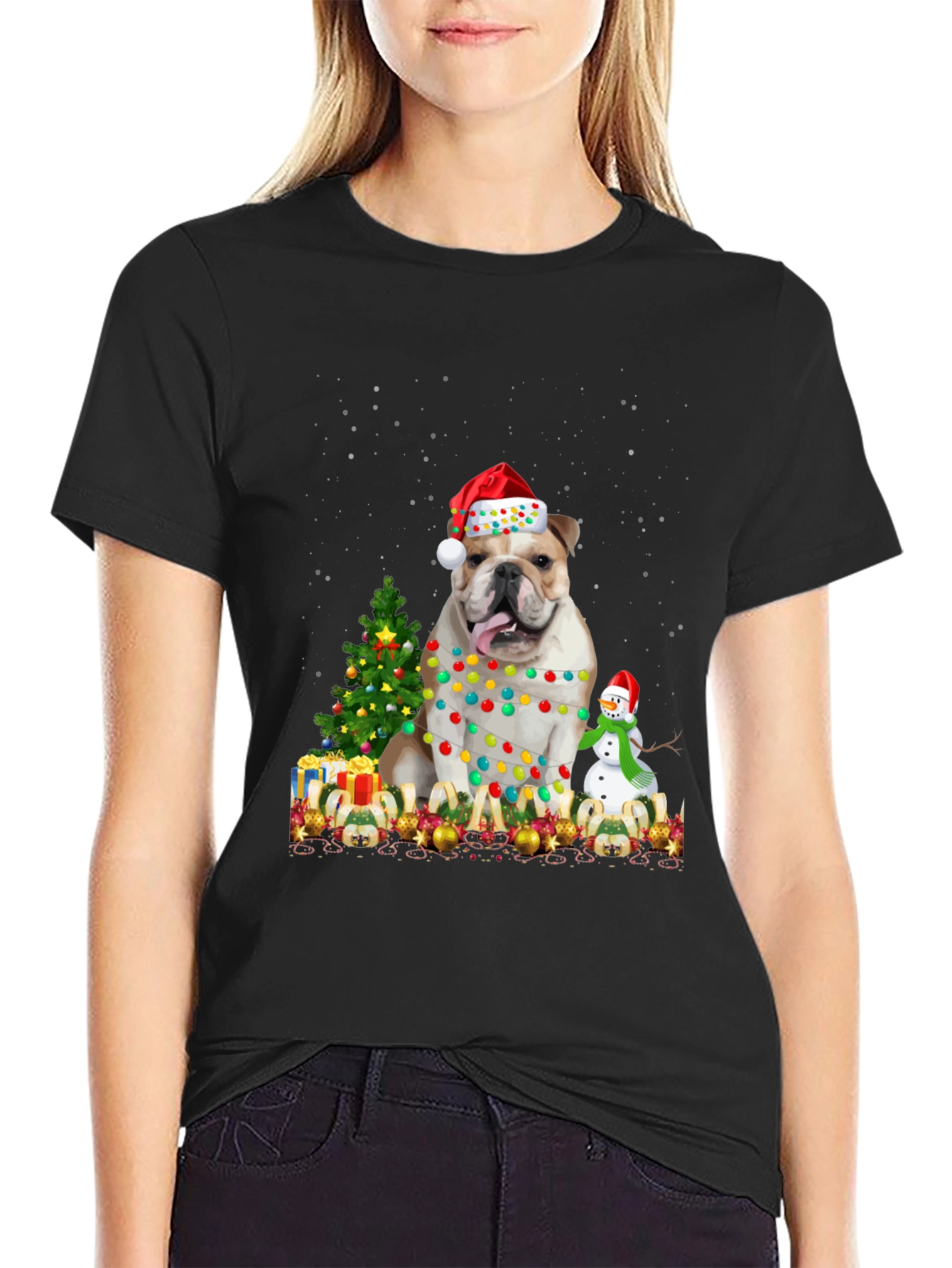 Christmas Bulldog T-Shirt