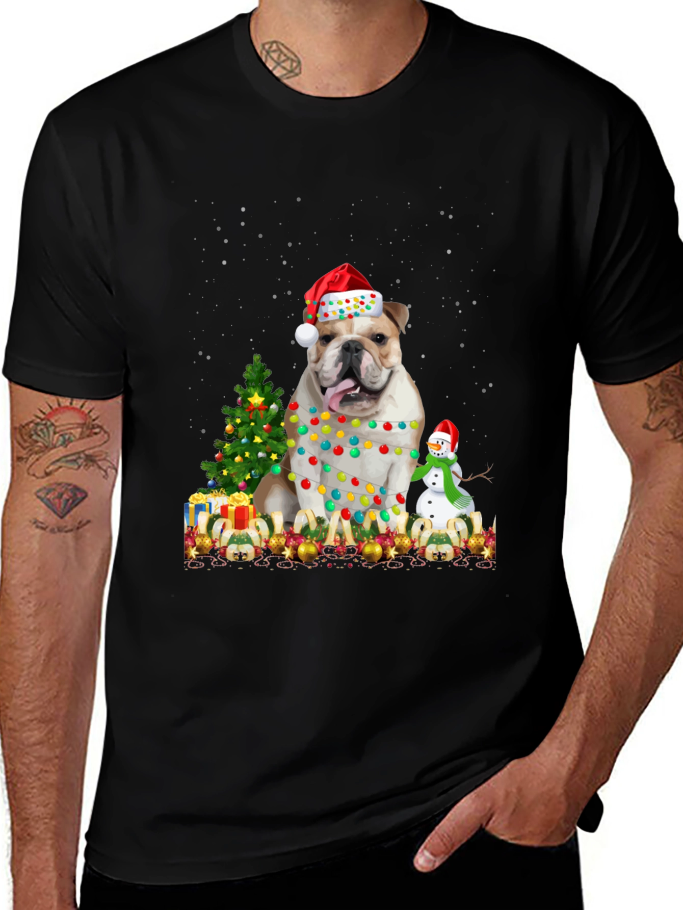 Christmas Bulldog T-Shirt