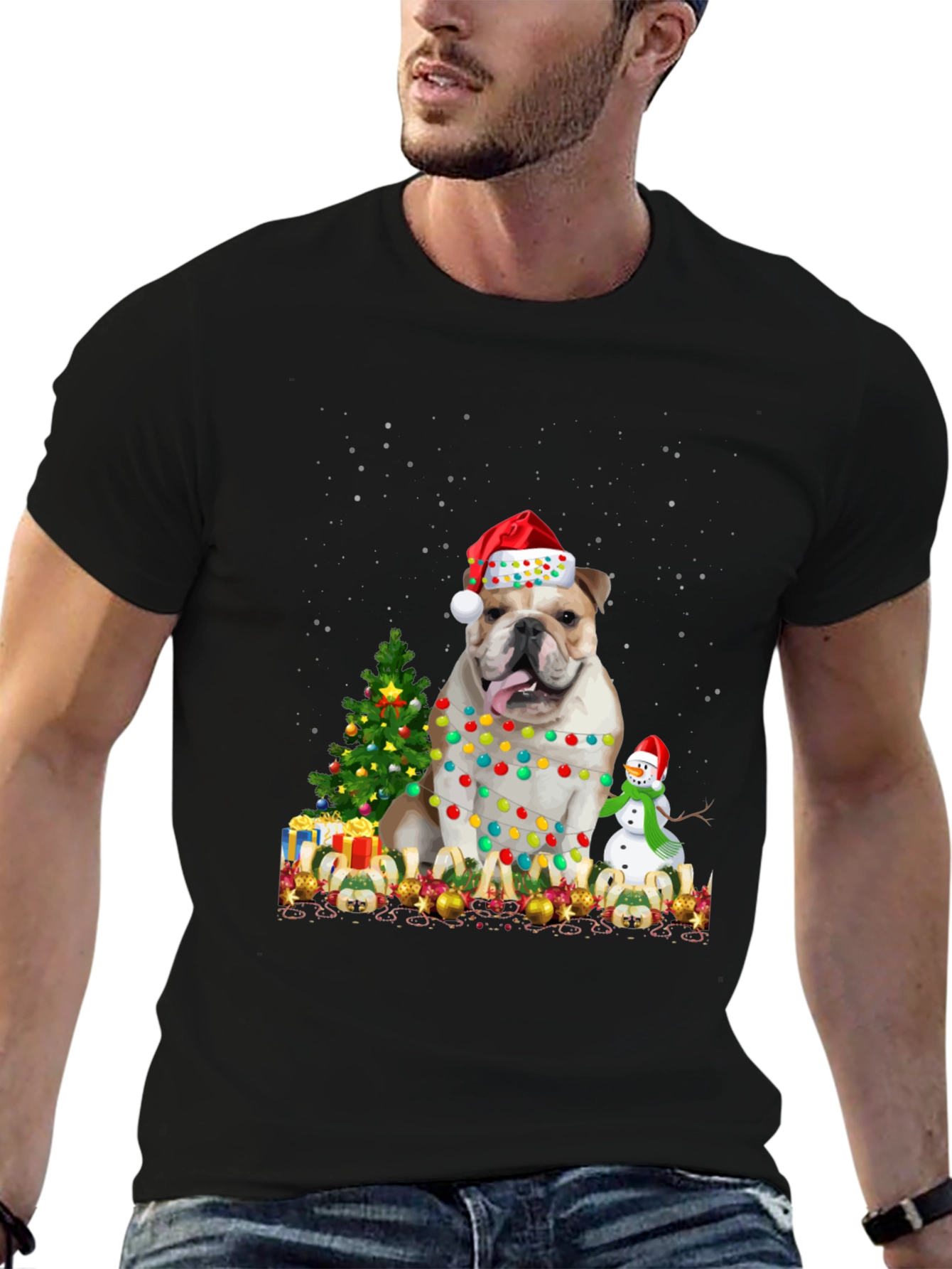 Christmas Bulldog T-Shirt