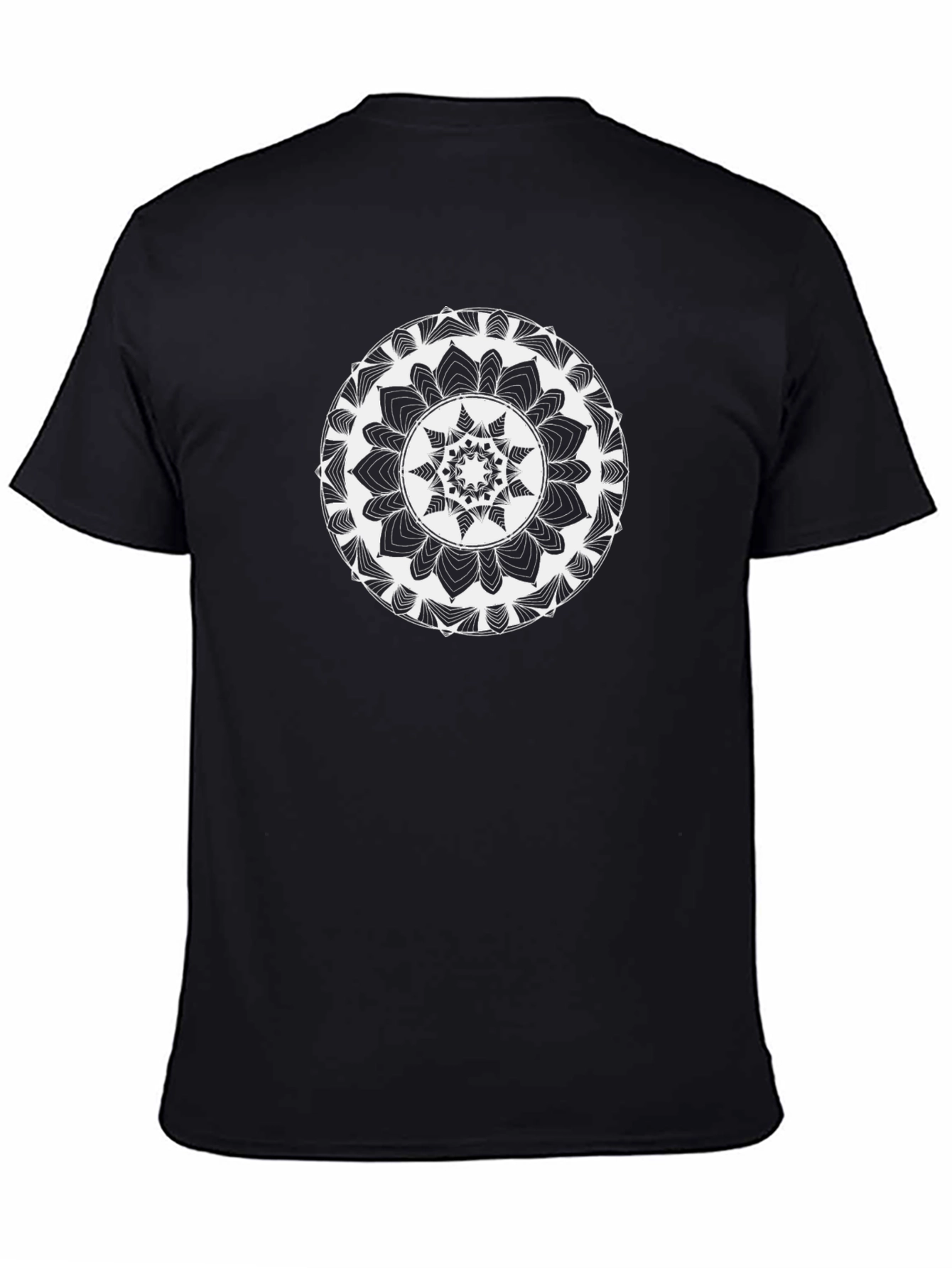 Black Tee with Mandala Design
