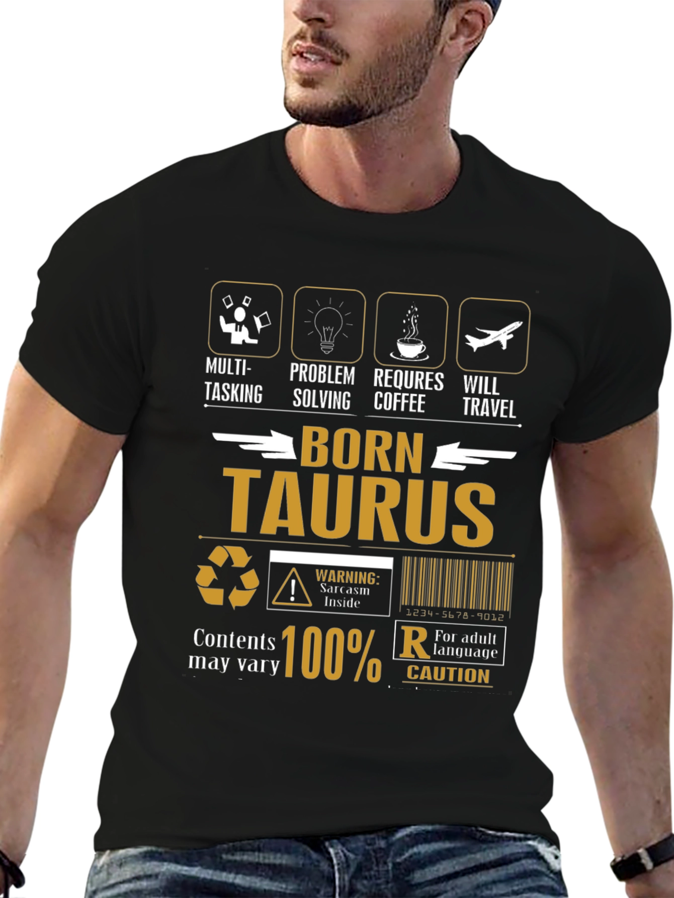 Born Taurus T-Shirt - Multi-Tasking Coffee Travel