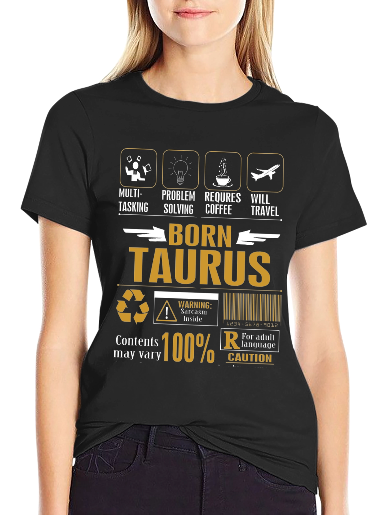 Born Taurus T-Shirt - Multi-Tasking Coffee Travel