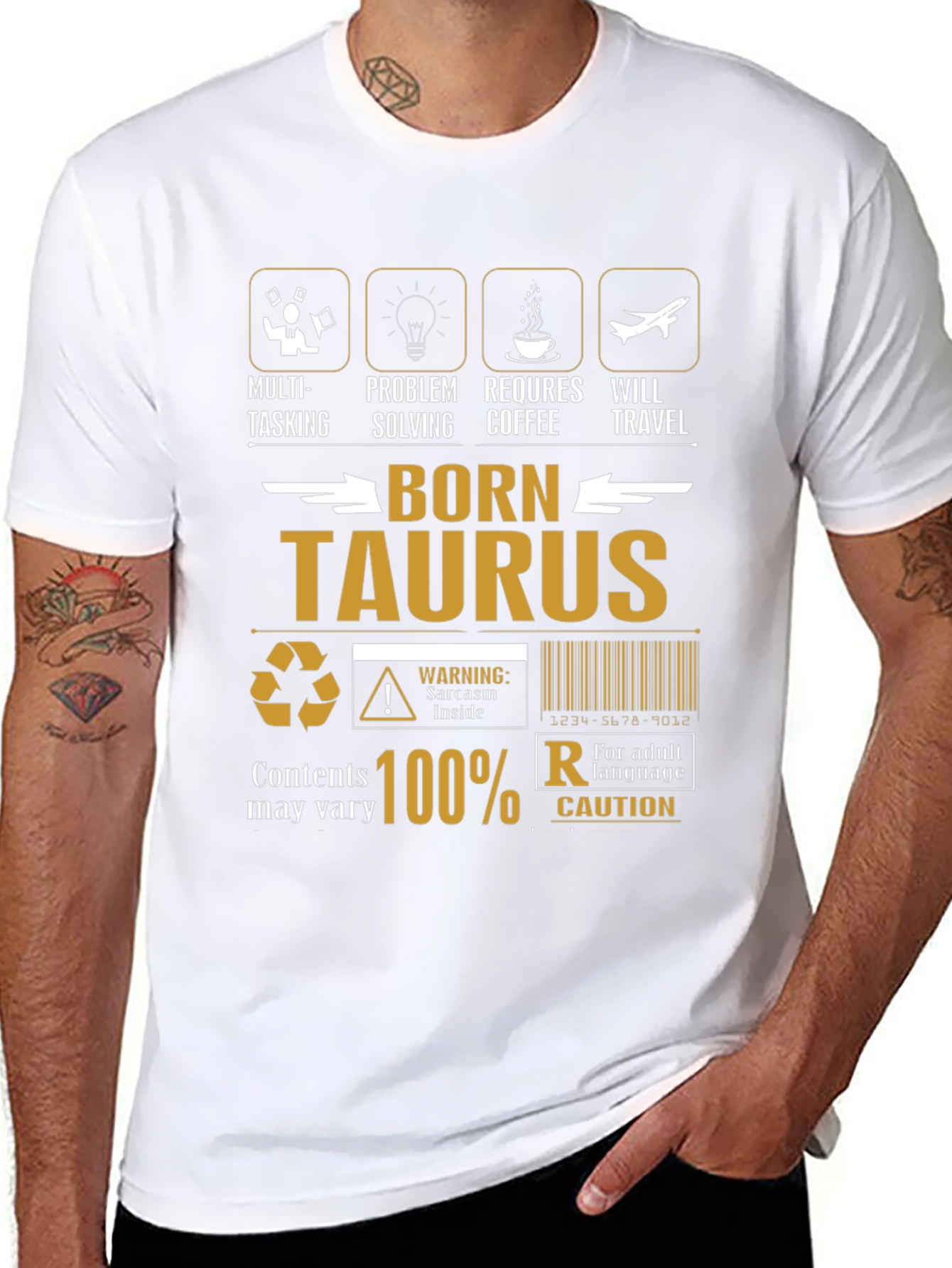 Born Taurus T-Shirt - Multi-Tasking Coffee Travel