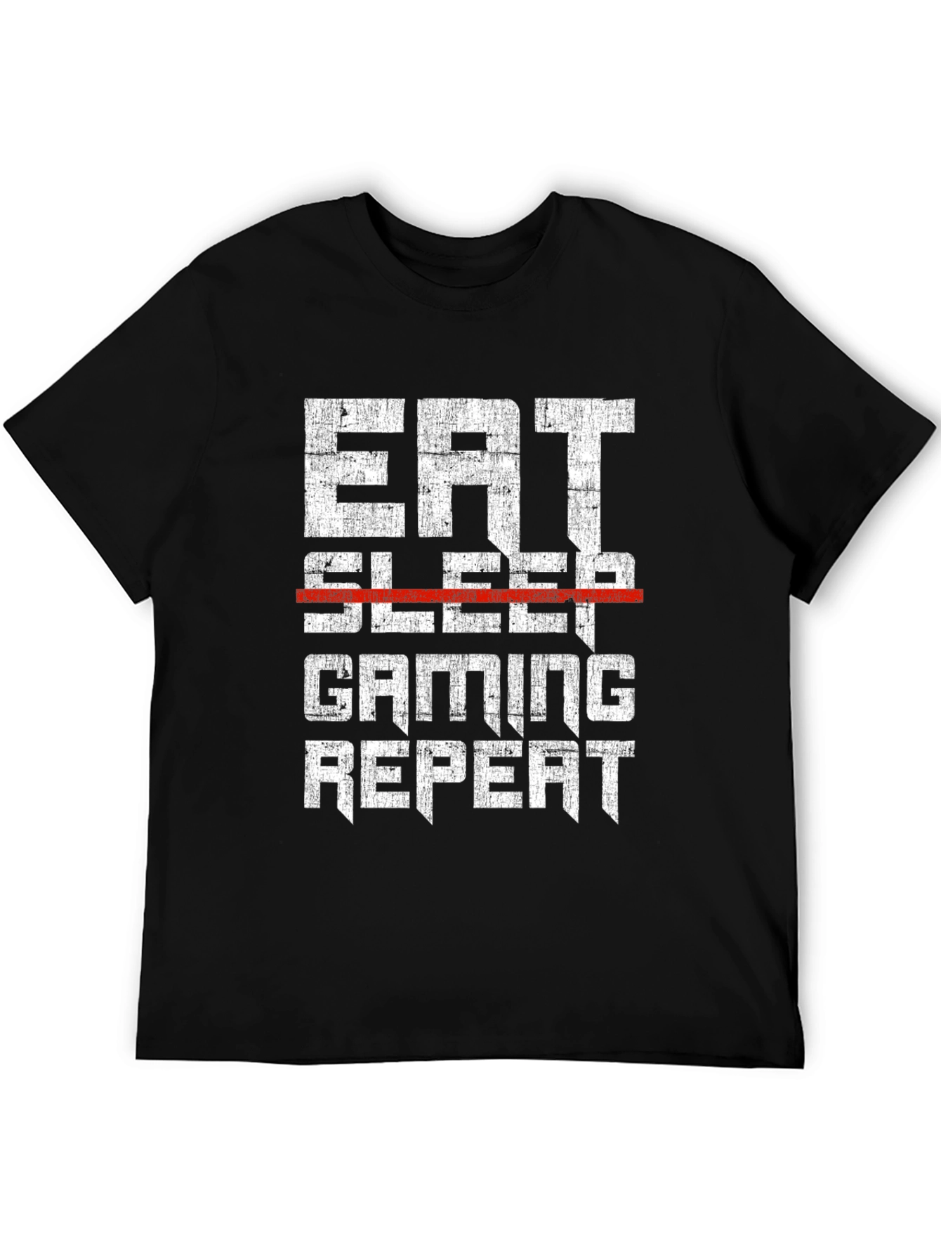 Eat Sleep Gaming Repeat Mens Black T-Shirt