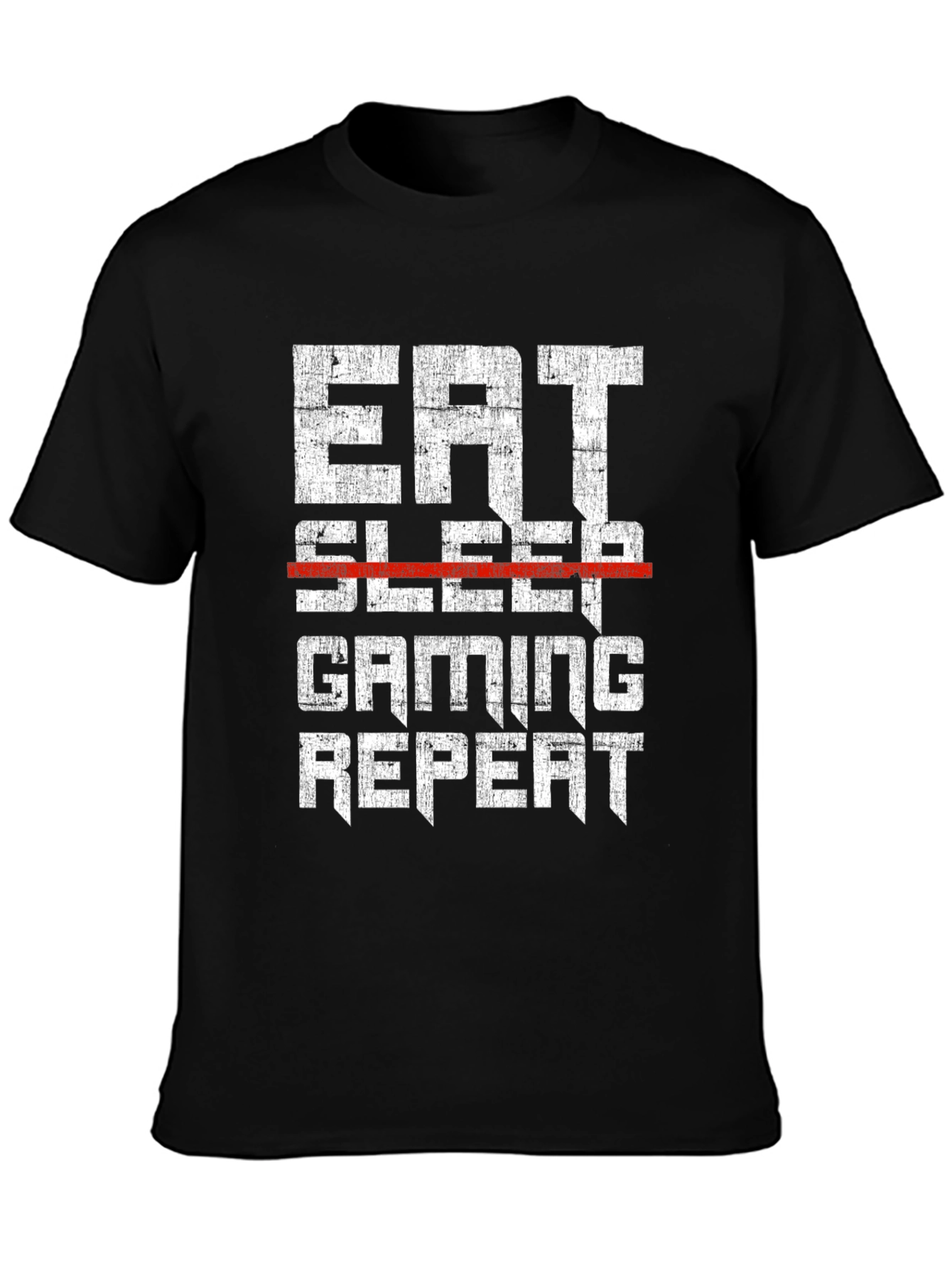 Eat Sleep Gaming Repeat Mens Black T-Shirt