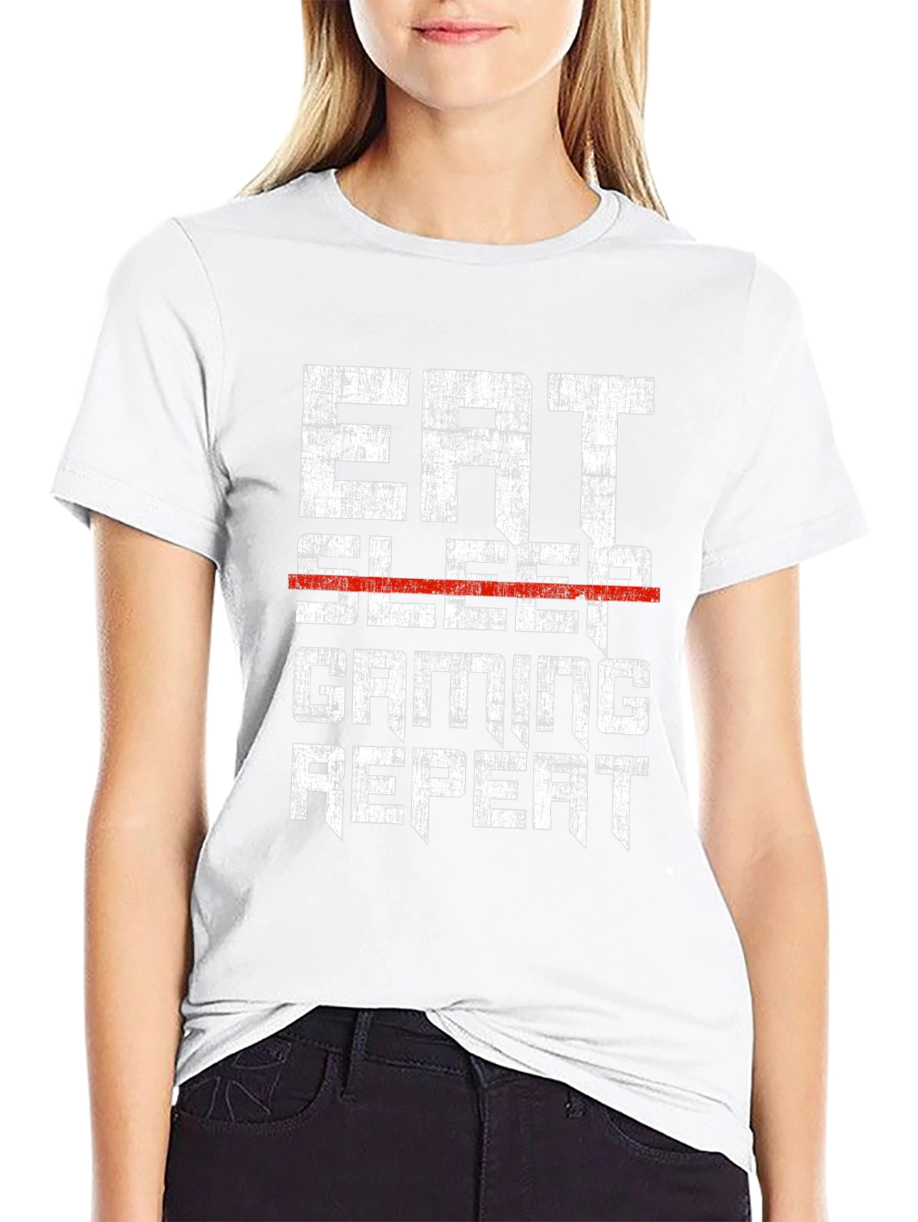 Eat Sleep Gaming Repeat Mens Black T-Shirt
