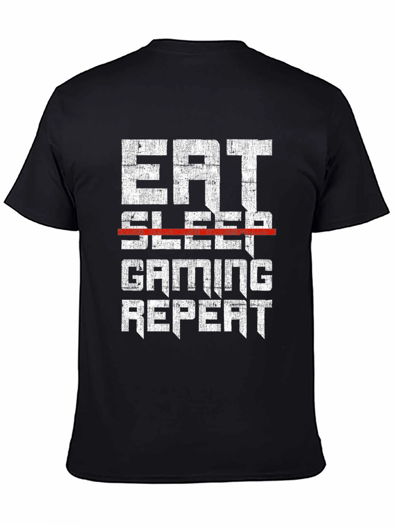 Eat Sleep Gaming Repeat Mens Black T-Shirt