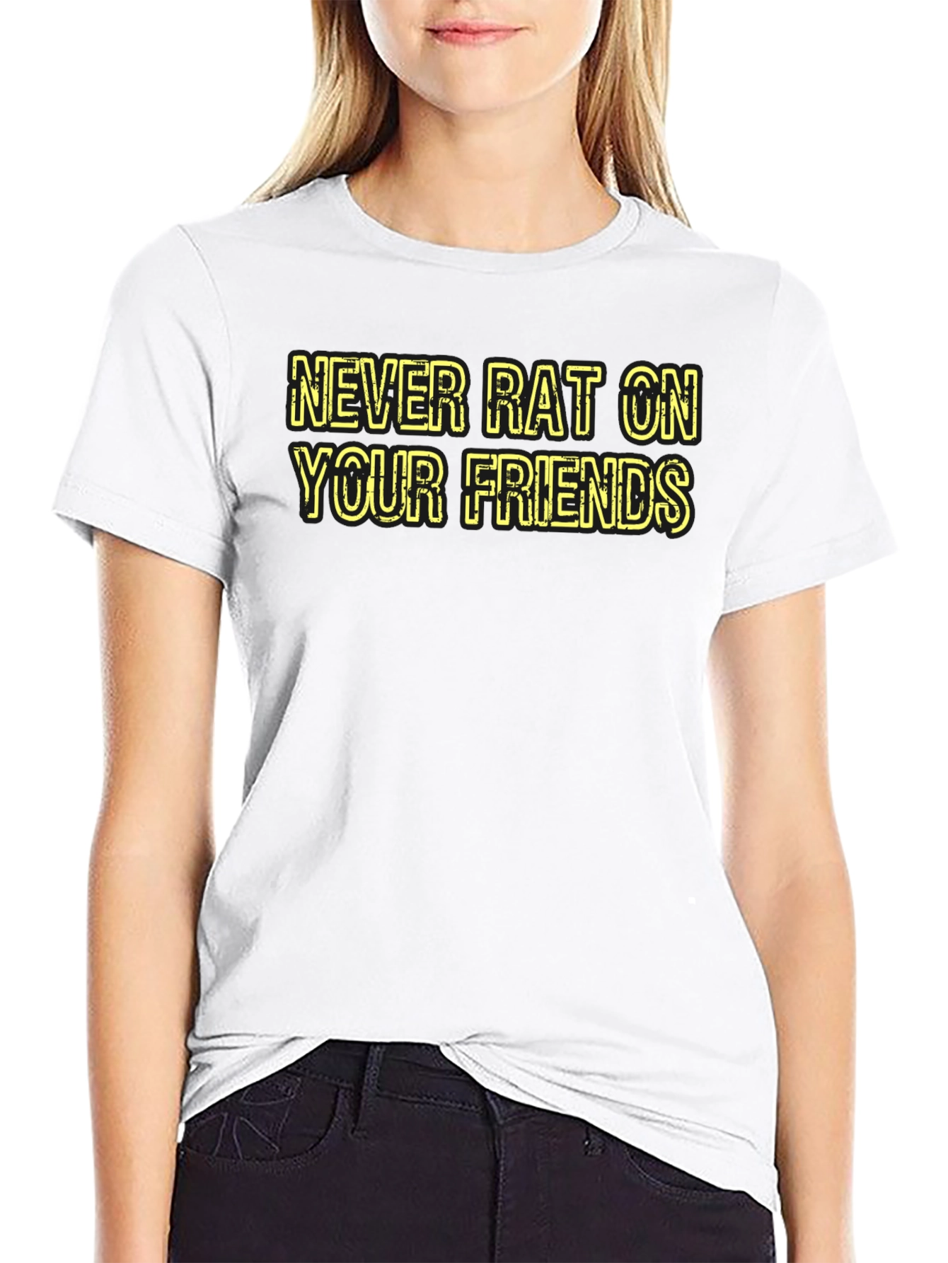 Never Rat On Your Friends Black T-Shirt