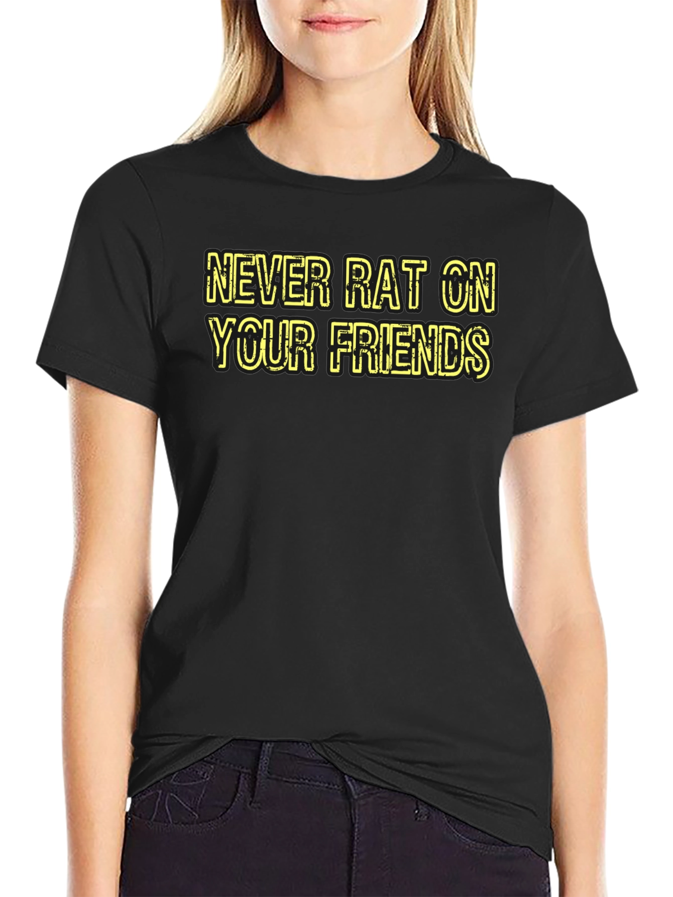 Never Rat On Your Friends Black T-Shirt