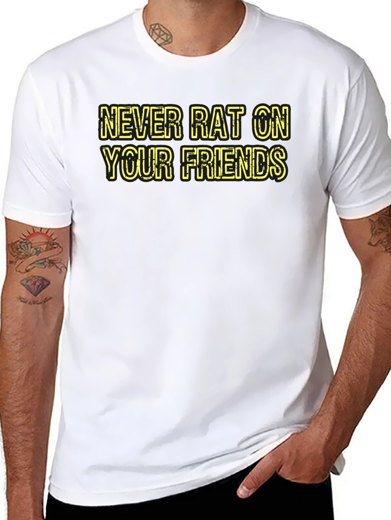 Never Rat On Your Friends Black T-Shirt