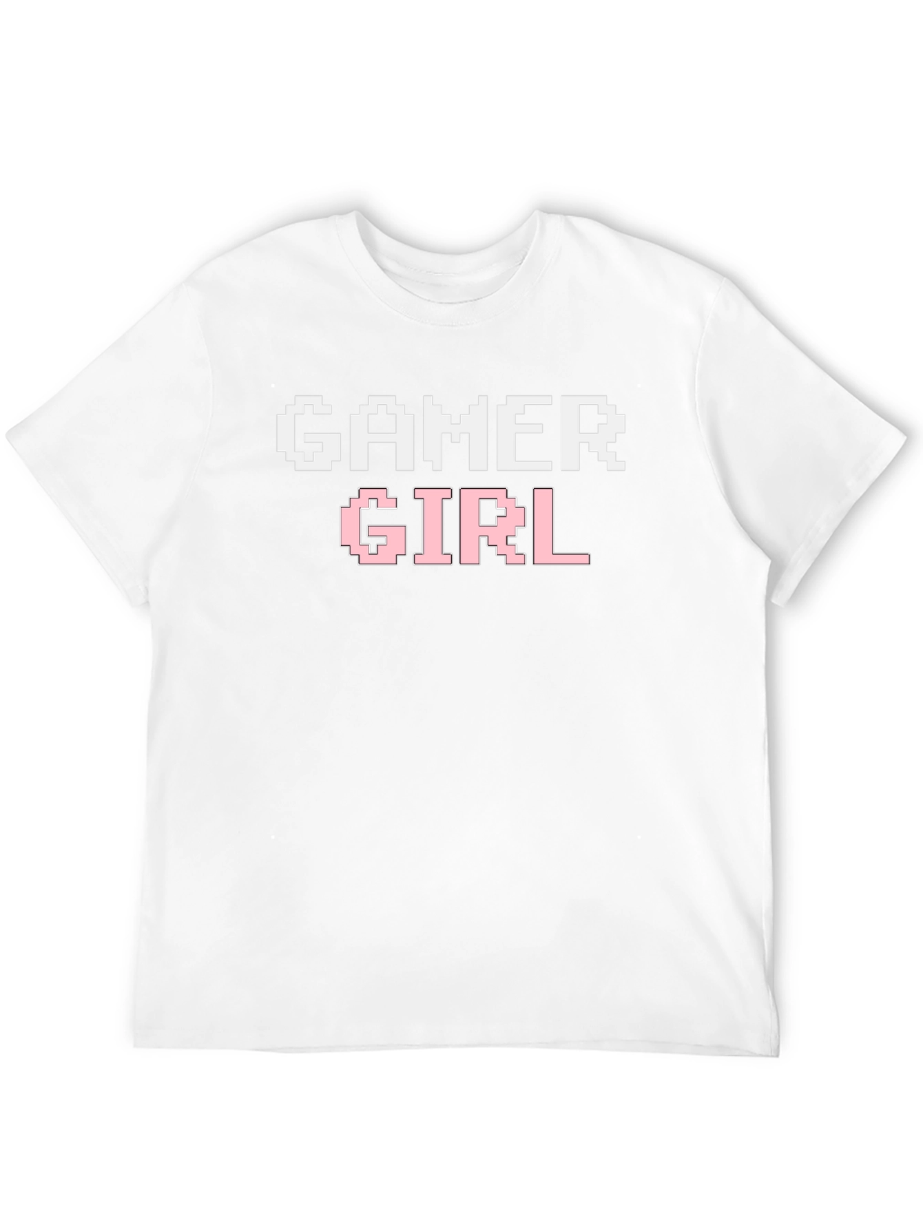 Gamer Girl Pixel Art Black T-Shirt