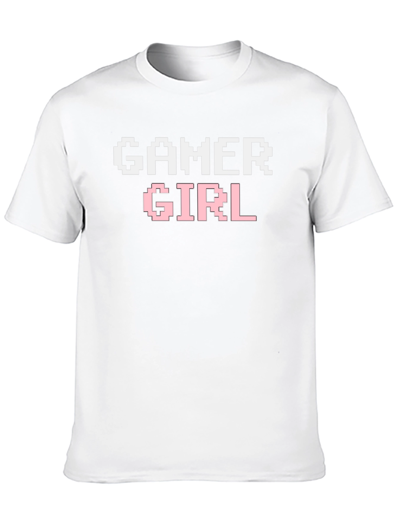 Gamer Girl Pixel Art Black T-Shirt