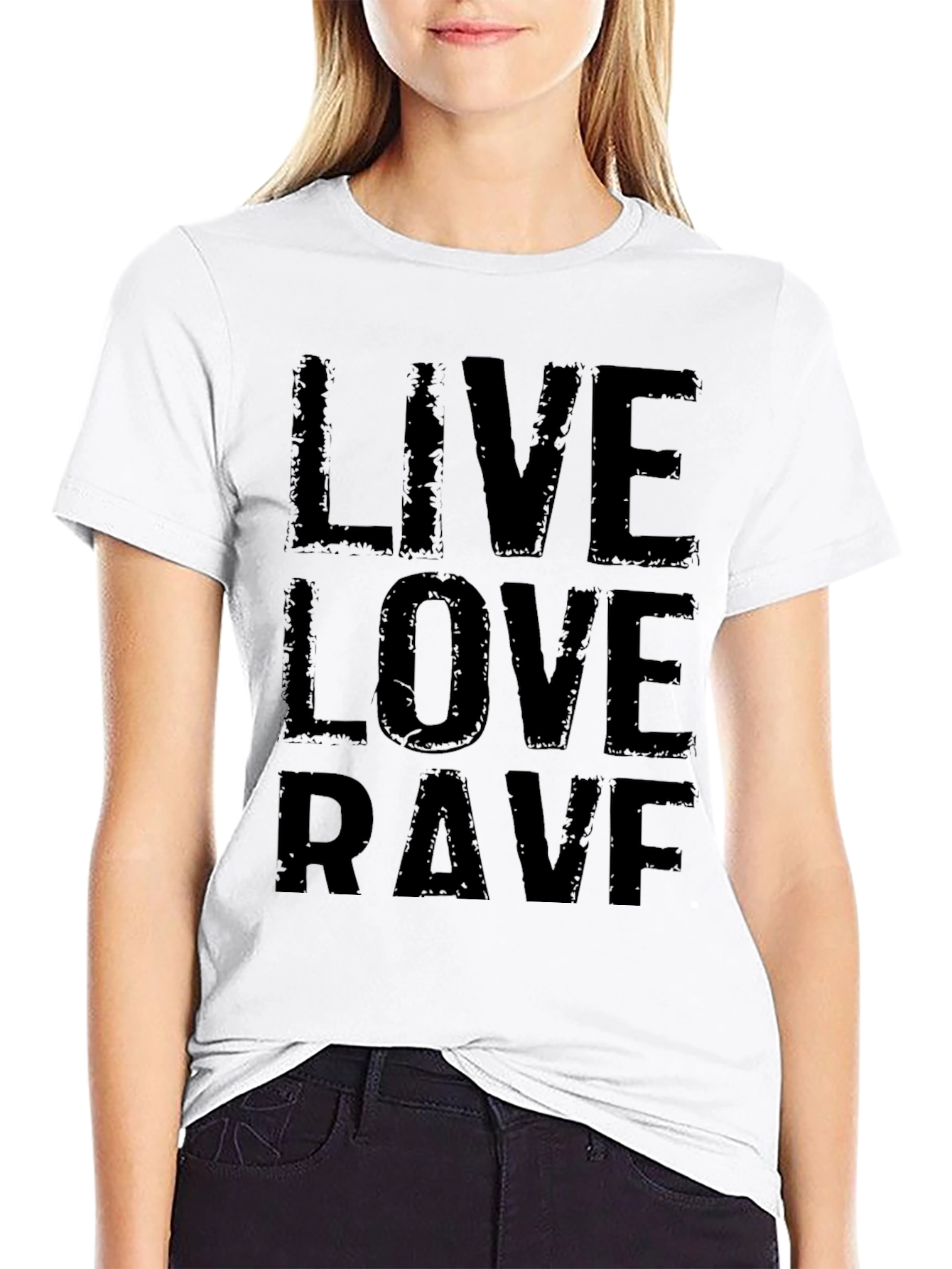 Live Love Rave Black Graphic T-Shirt