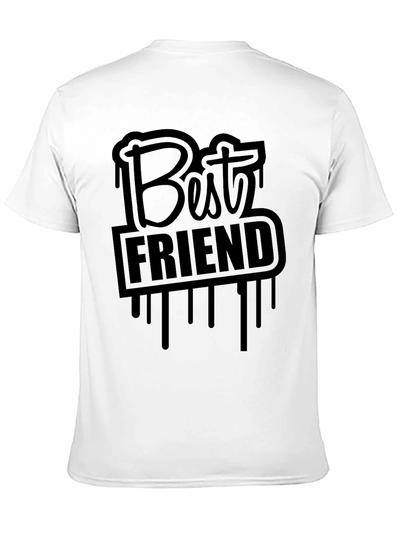 Best Friend Graphic Print T-Shirt - Casual Black Tee
