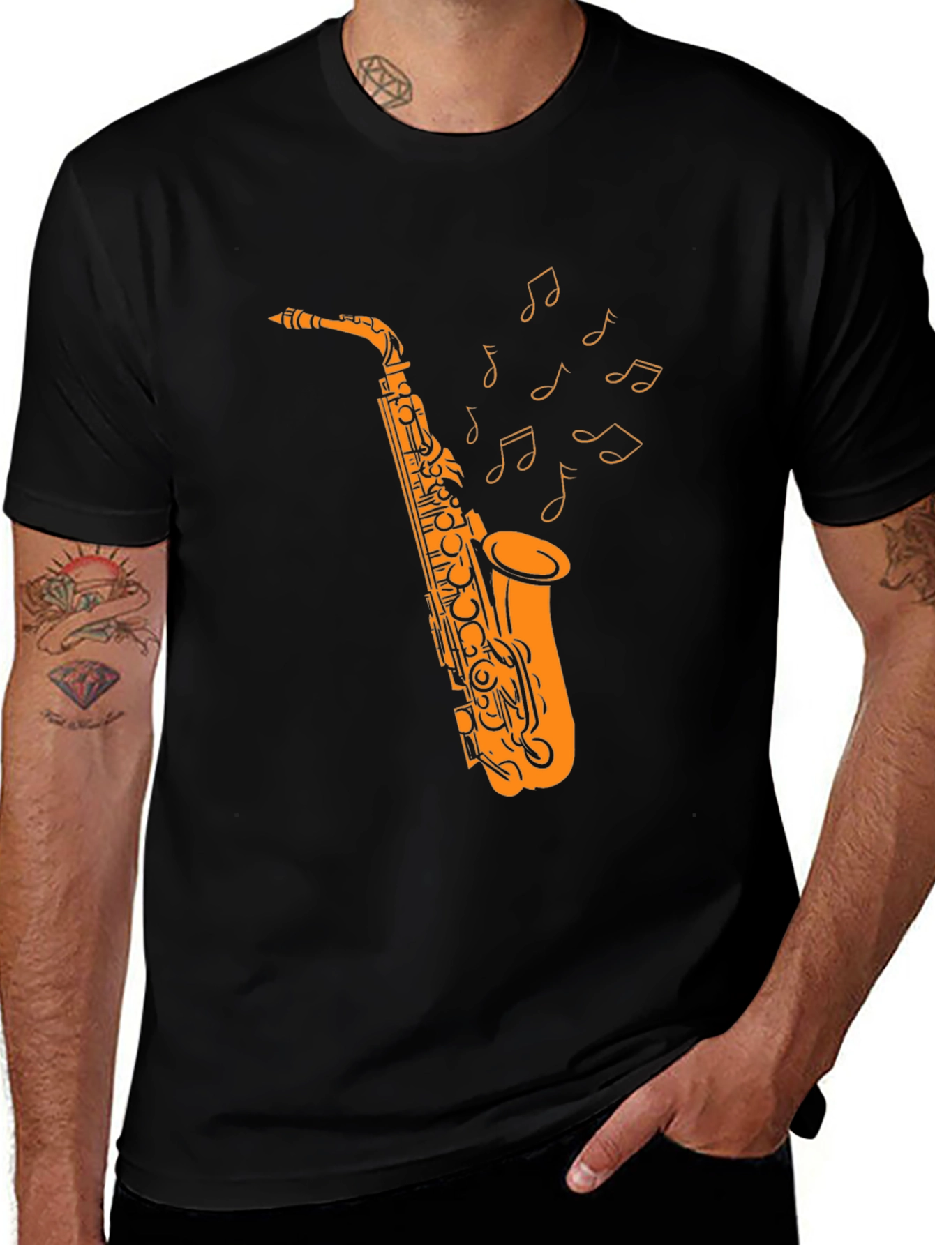 Saxophone Music T-Shirt - Black Graphic Tee