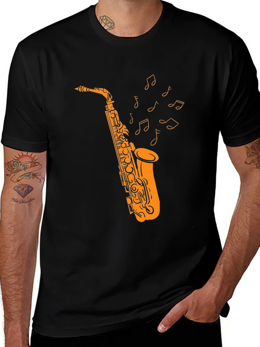 Saxophone Music T-Shirt - Black Graphic Tee