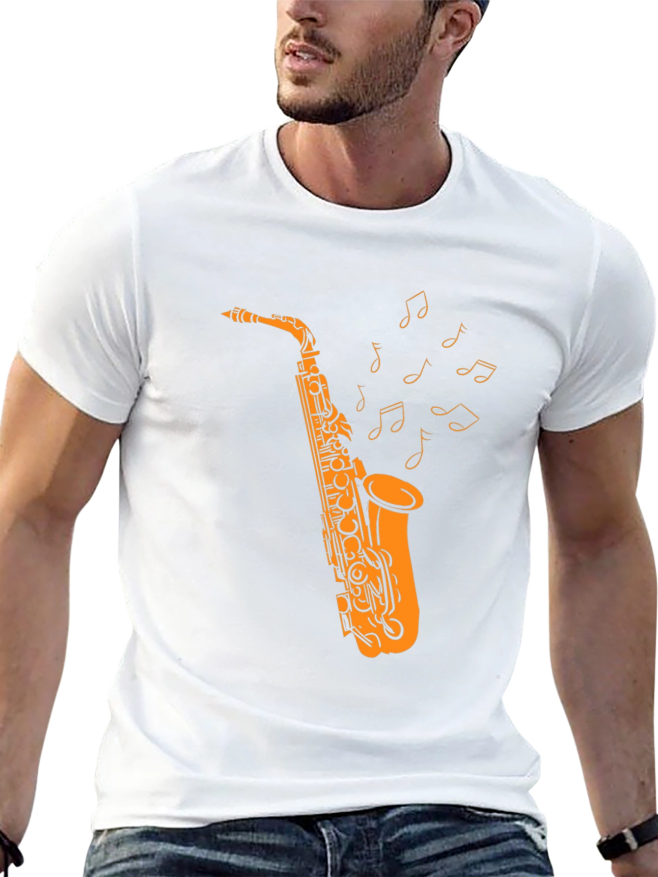 Saxophone Music T-Shirt - Black Graphic Tee