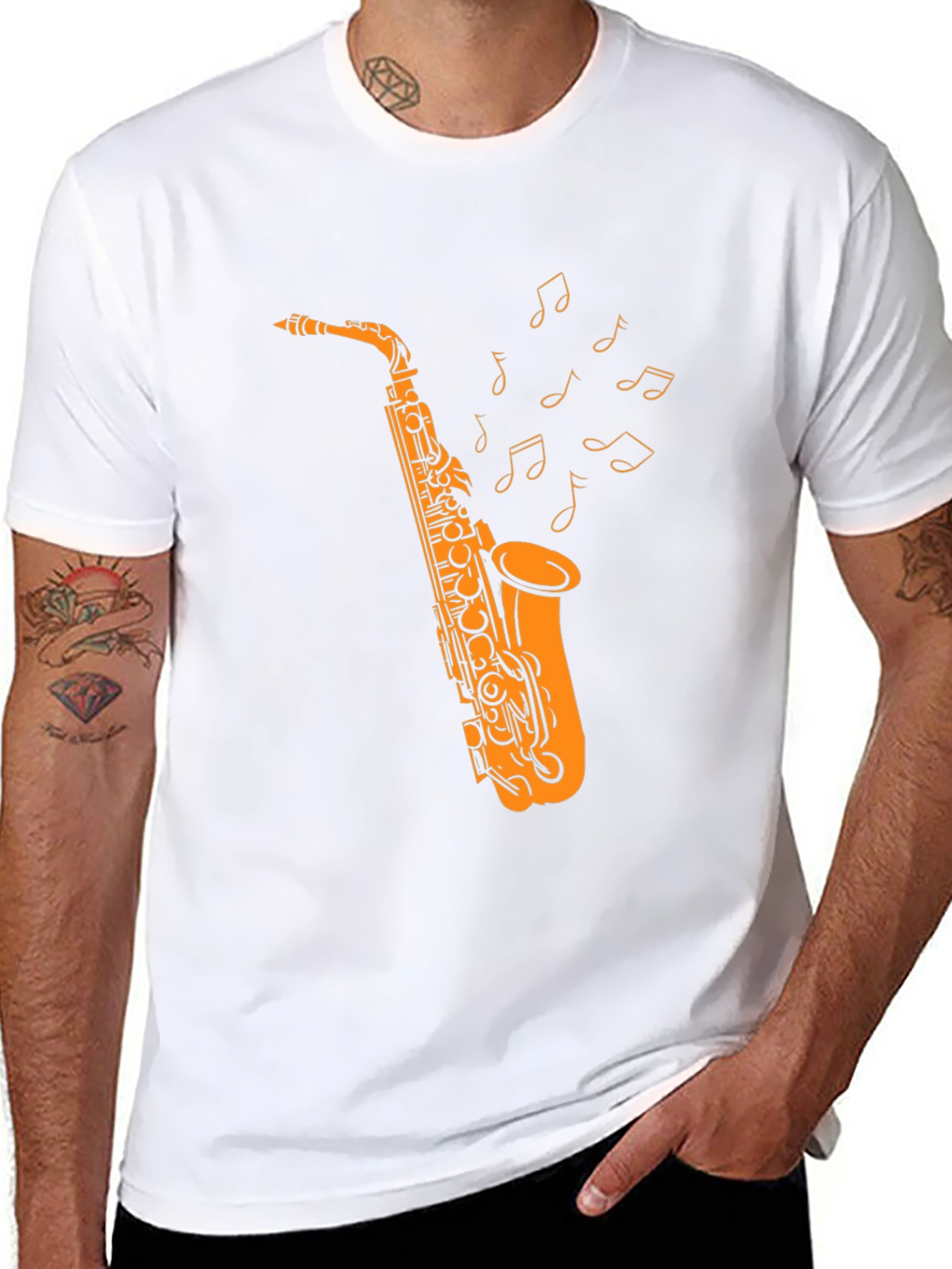 Saxophone Music T-Shirt - Black Graphic Tee