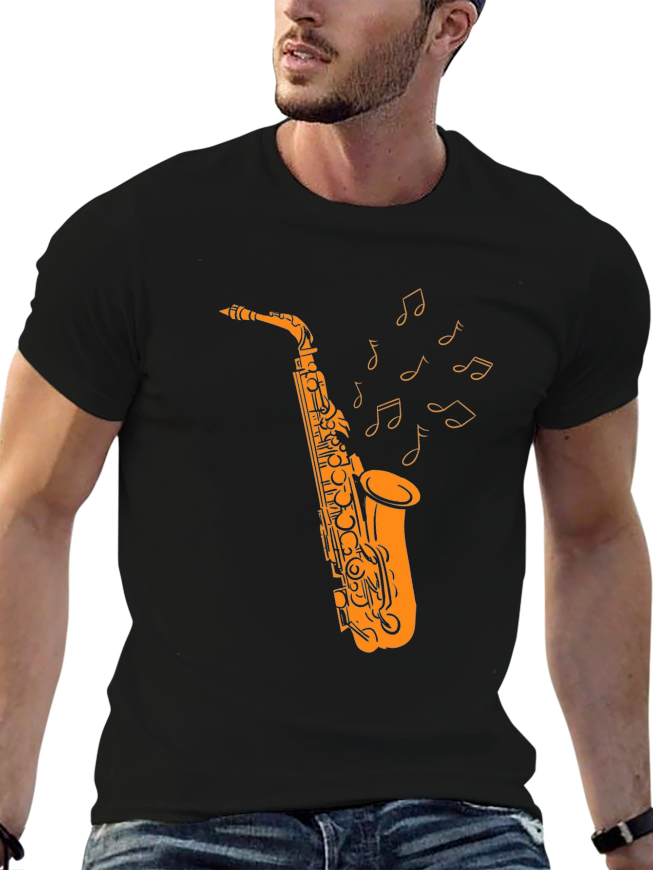 Saxophone Music T-Shirt - Black Graphic Tee