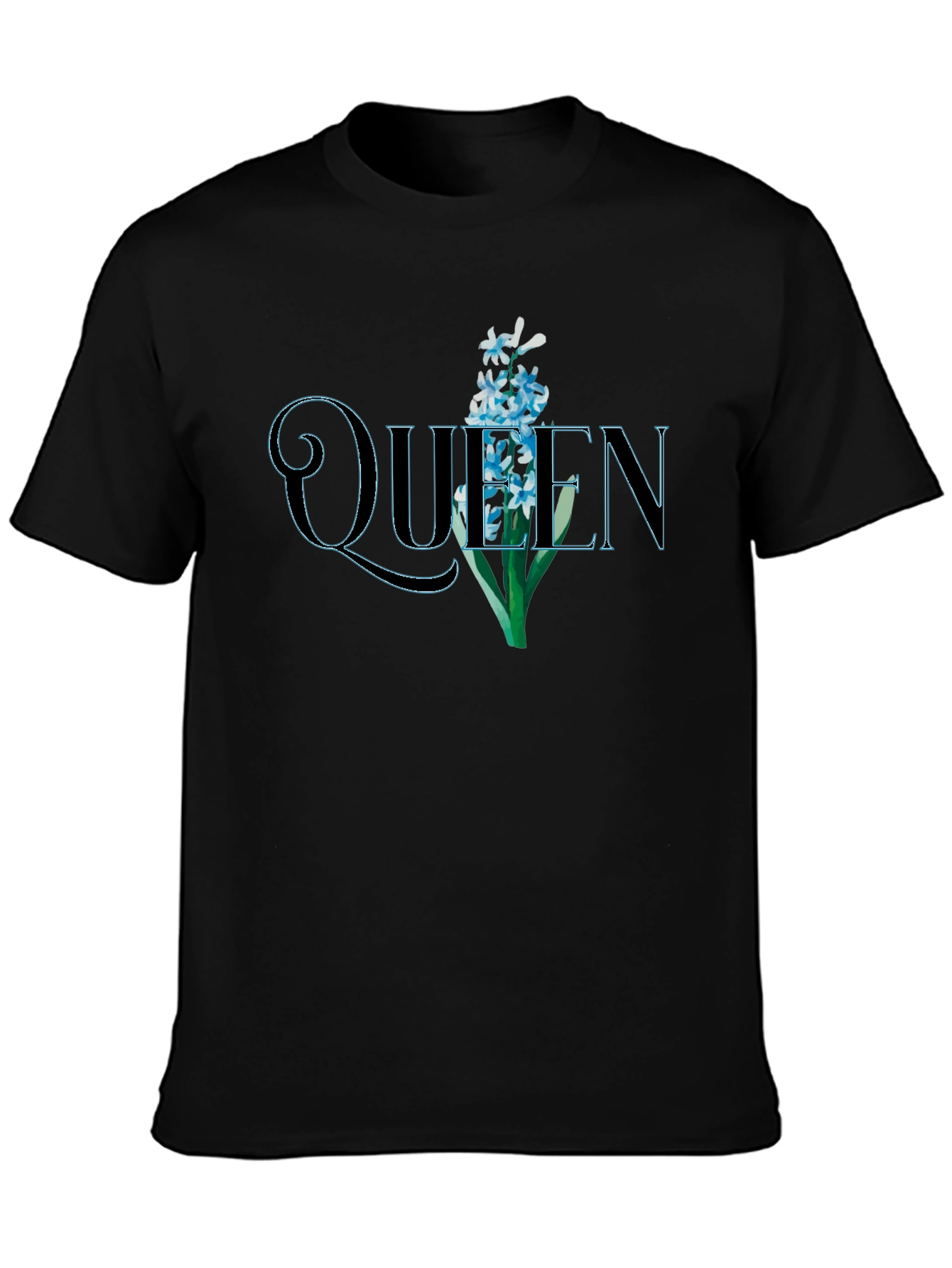 Queen Floral Graphic Black T-Shirt
