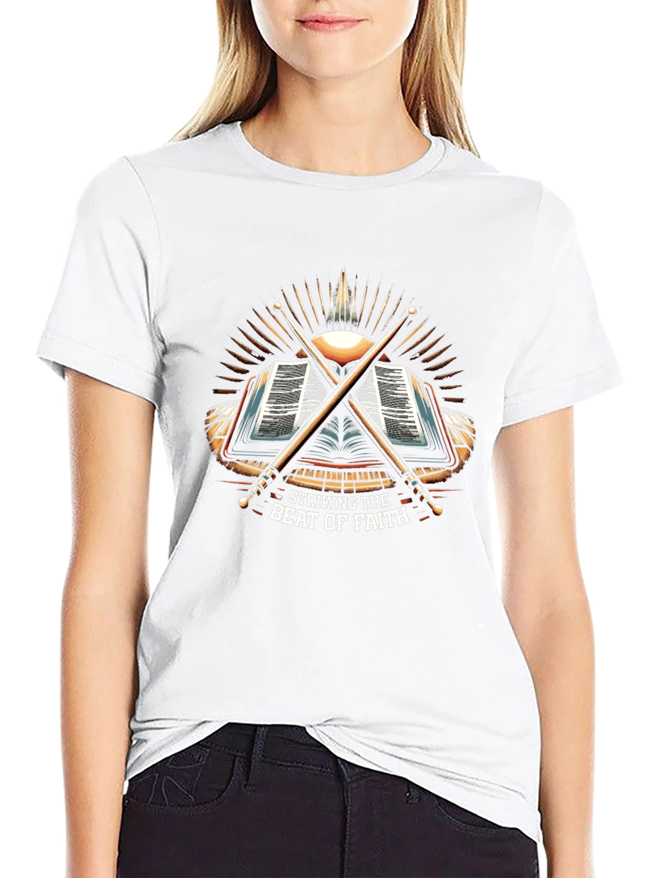 Striking the Beat of Faith Drummer T-Shirt
