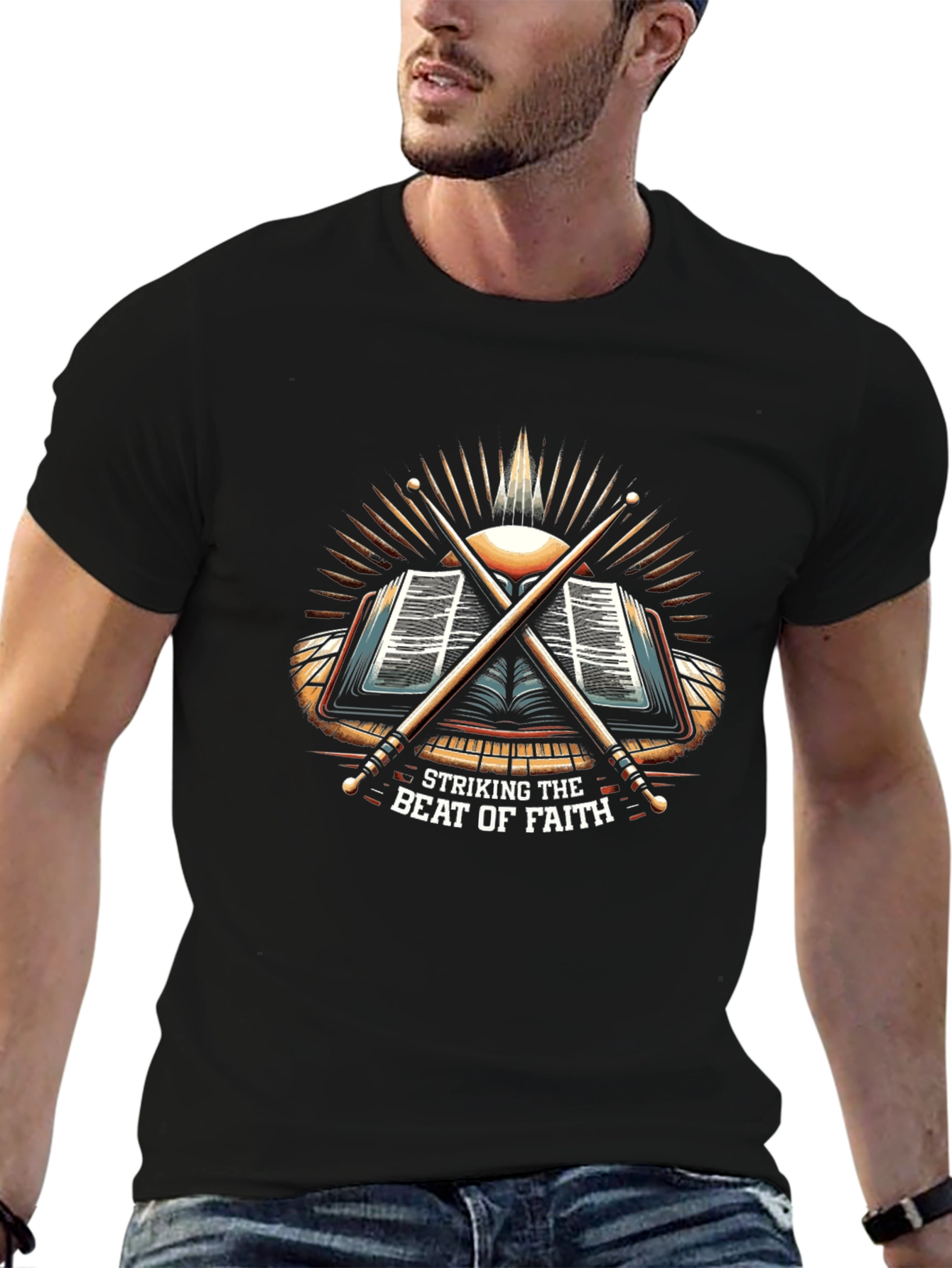 Striking the Beat of Faith Drummer T-Shirt