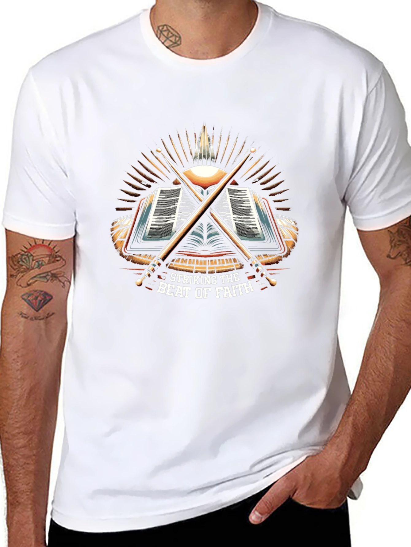 Striking the Beat of Faith Drummer T-Shirt