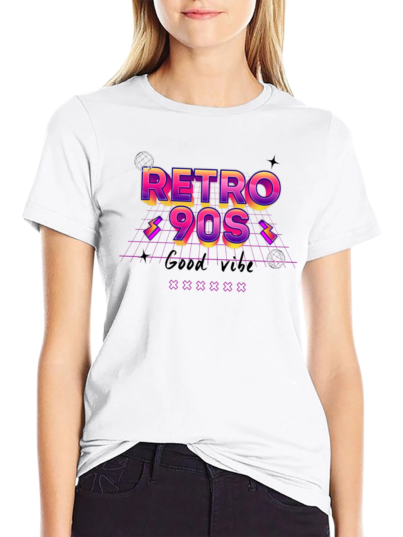 Retro 90s Graphic Tee - Good Vibes T-Shirt