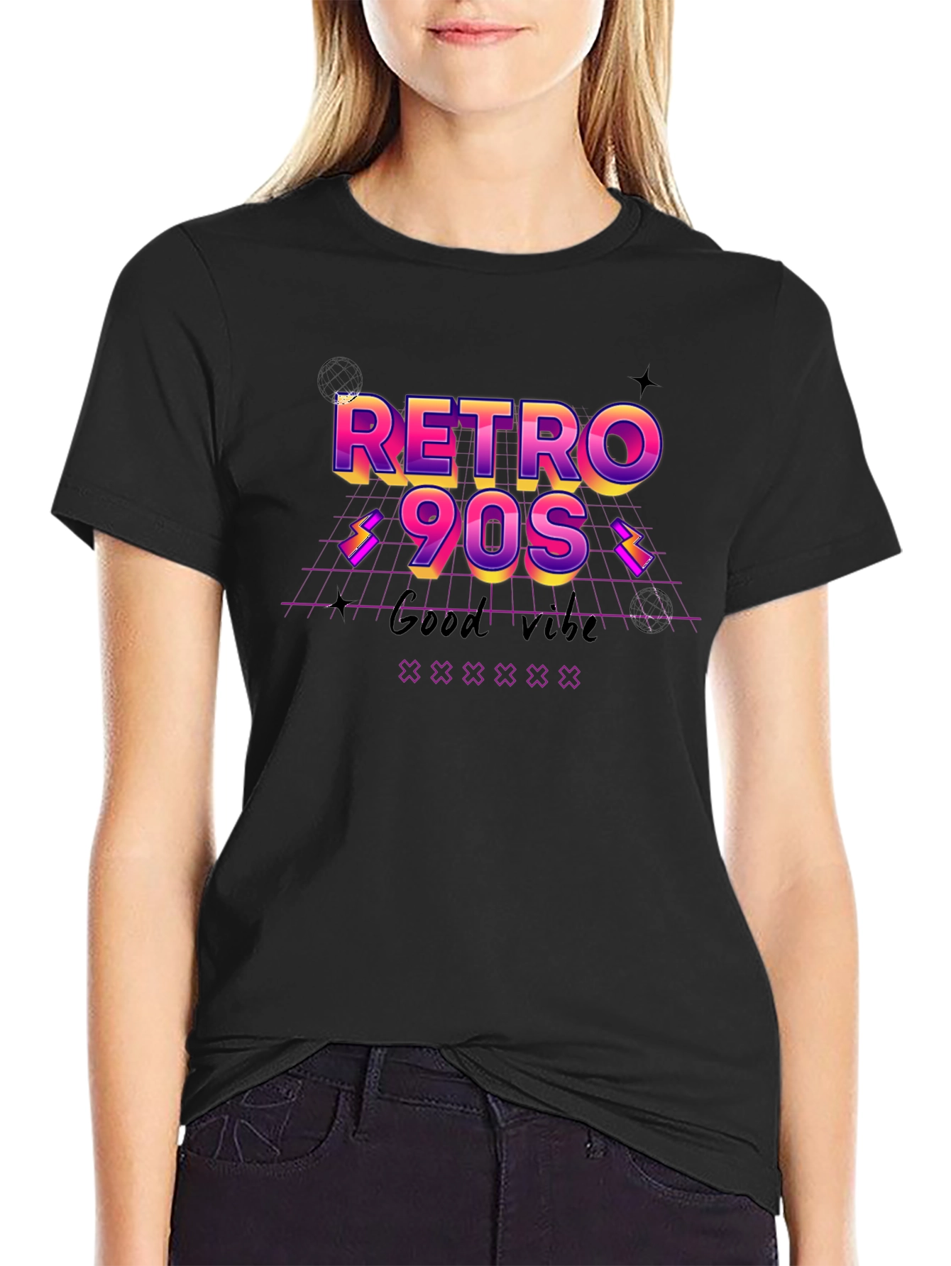 Retro 90s Graphic Tee - Good Vibes T-Shirt