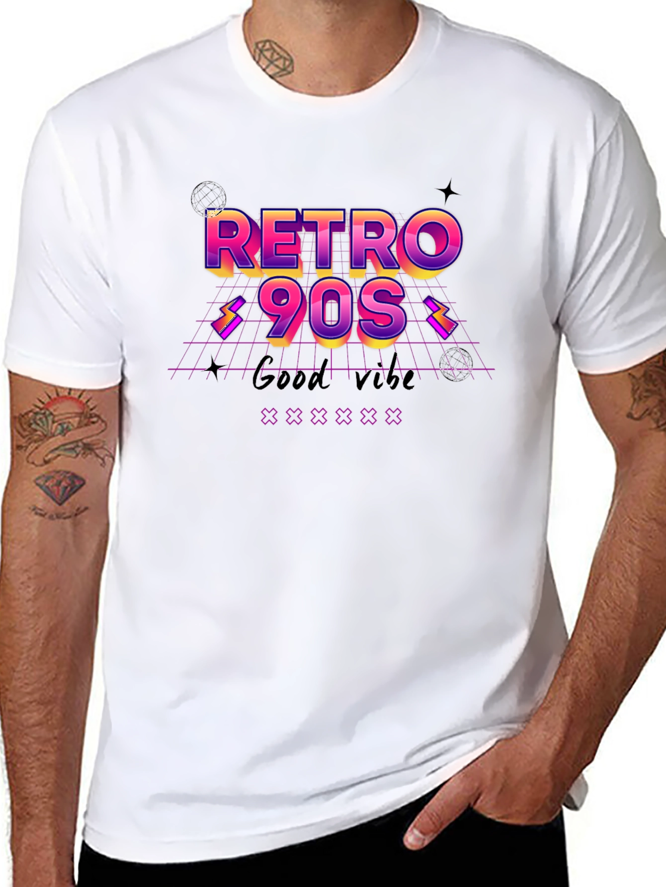 Retro 90s Graphic Tee - Good Vibes T-Shirt