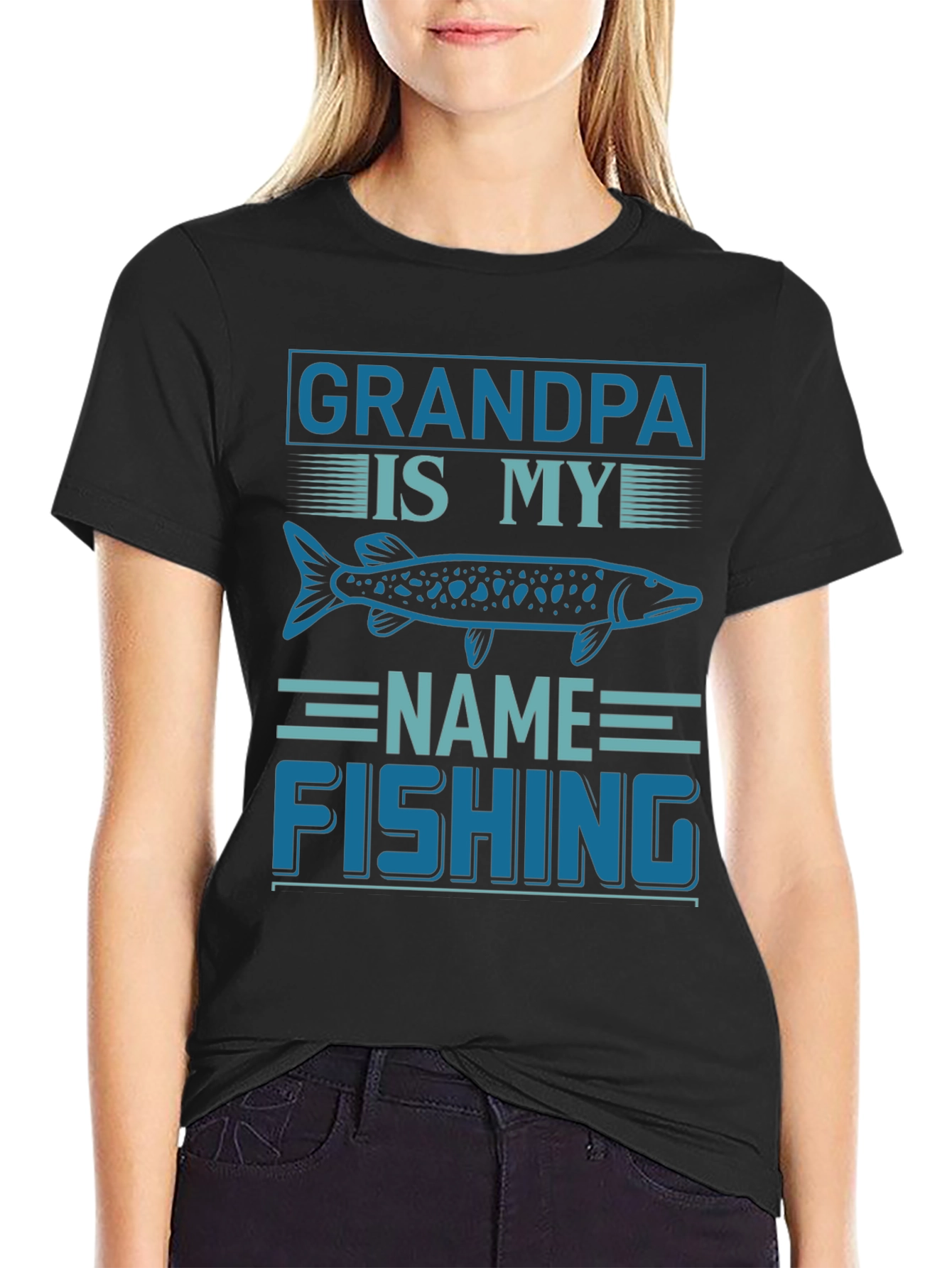 Grandpa Fishing T-Shirt - Name Fishing Tee