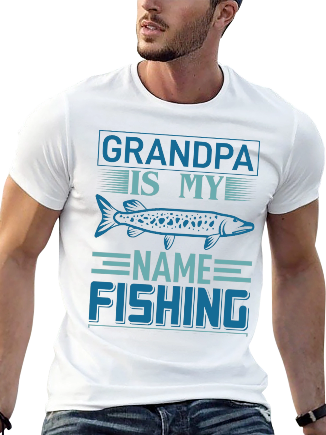 Grandpa Fishing T-Shirt - Name Fishing Tee