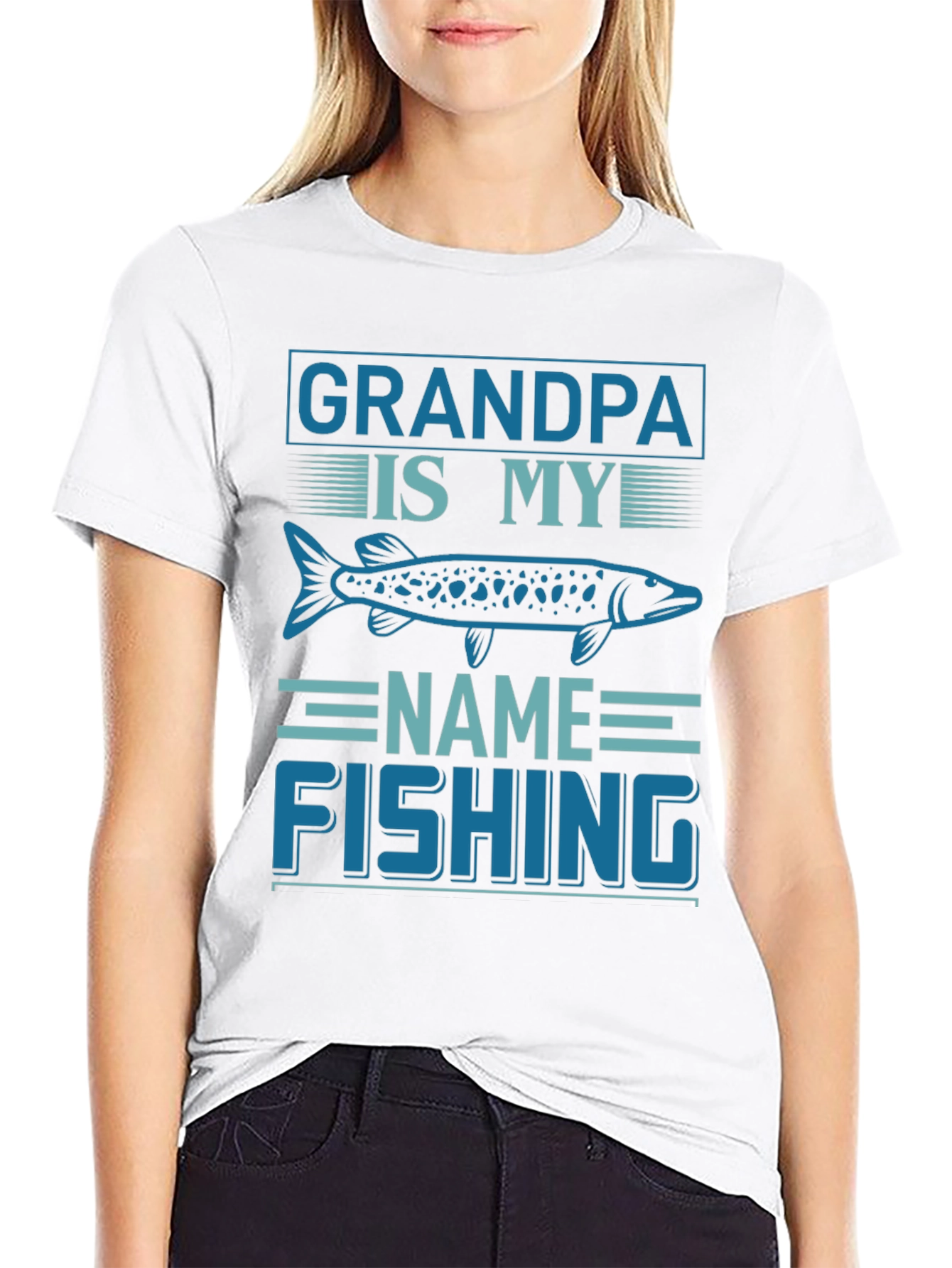 Grandpa Fishing T-Shirt - Name Fishing Tee