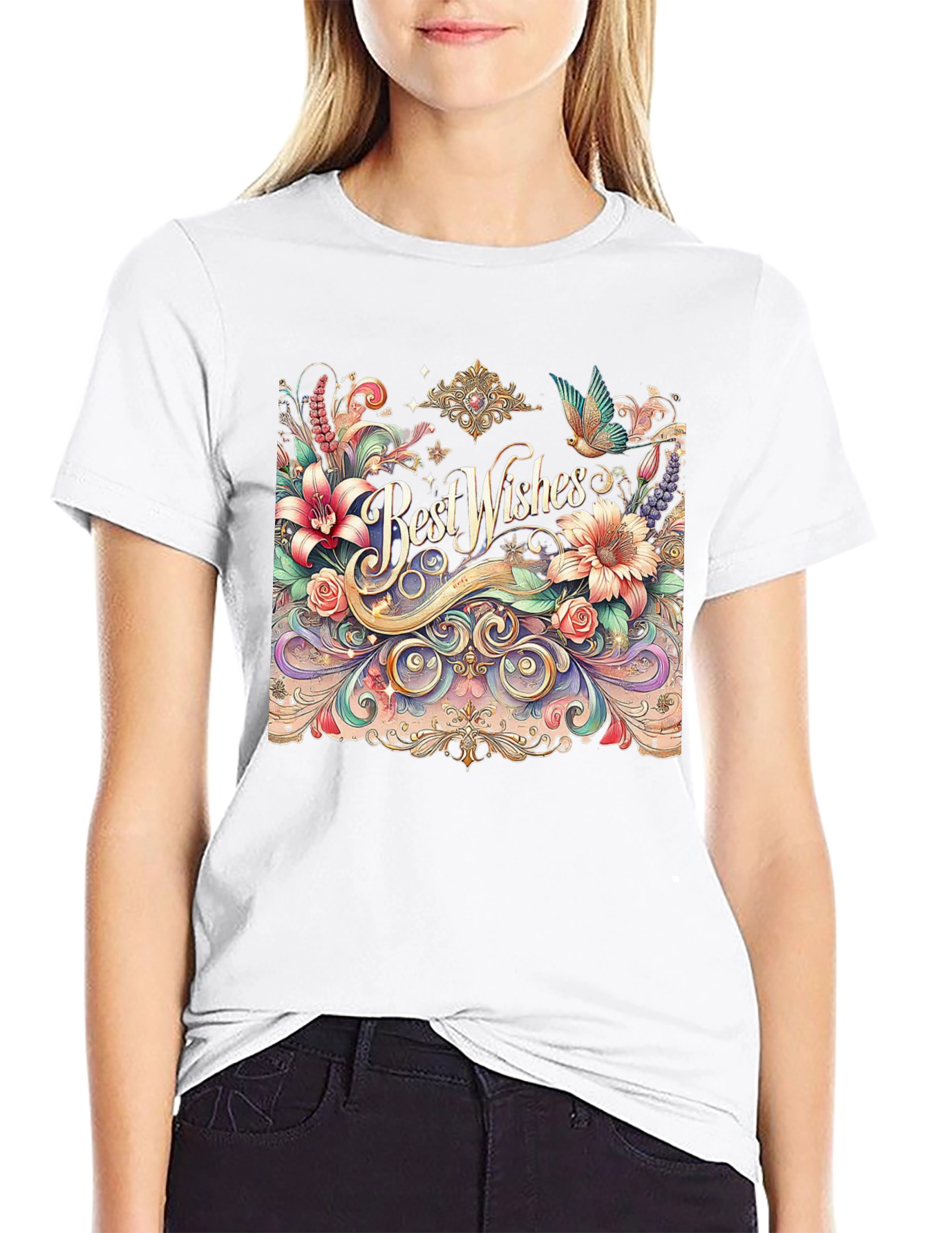 Best Wishes Floral Graphic Tee
