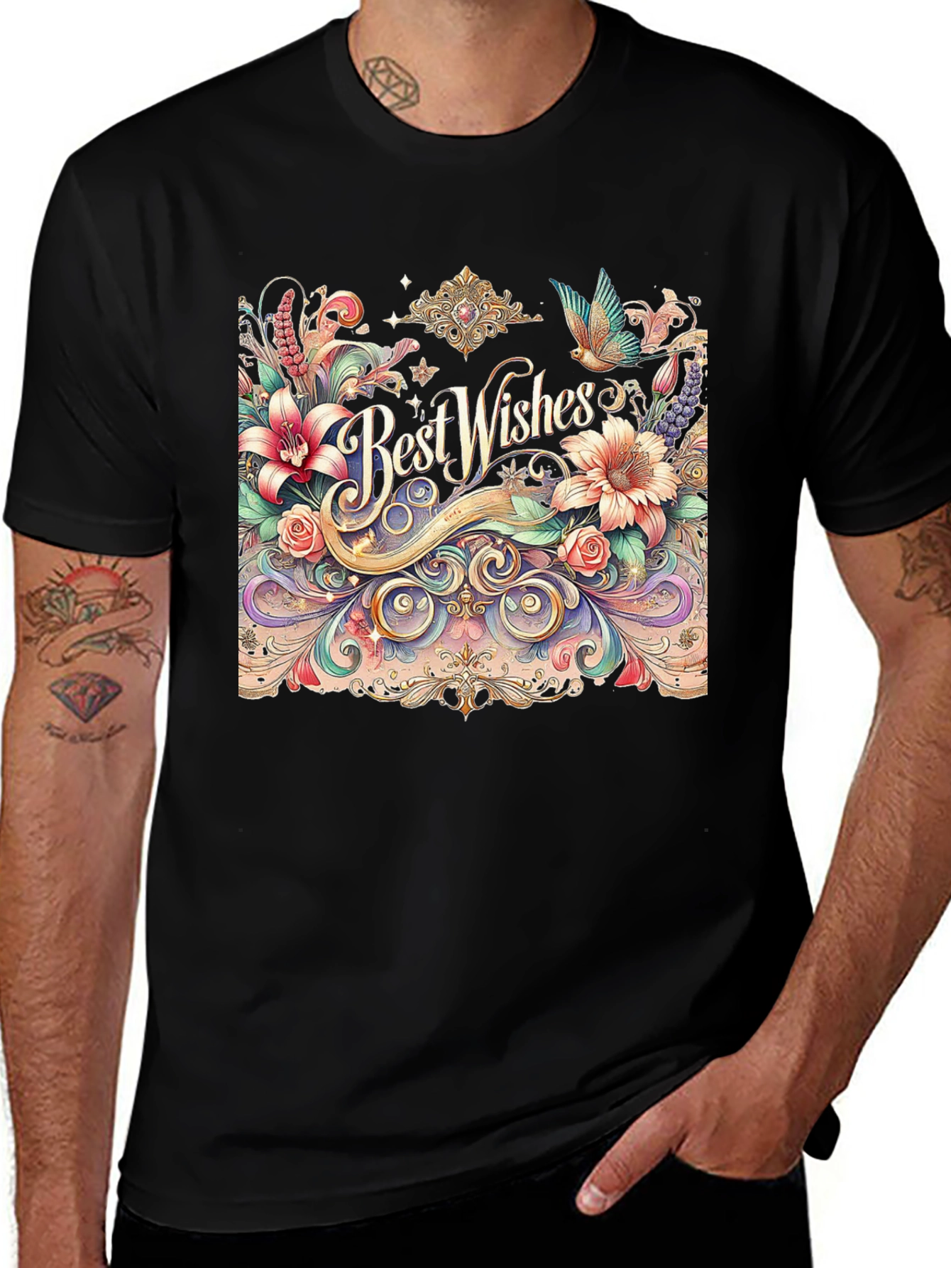 Best Wishes Floral Graphic Tee