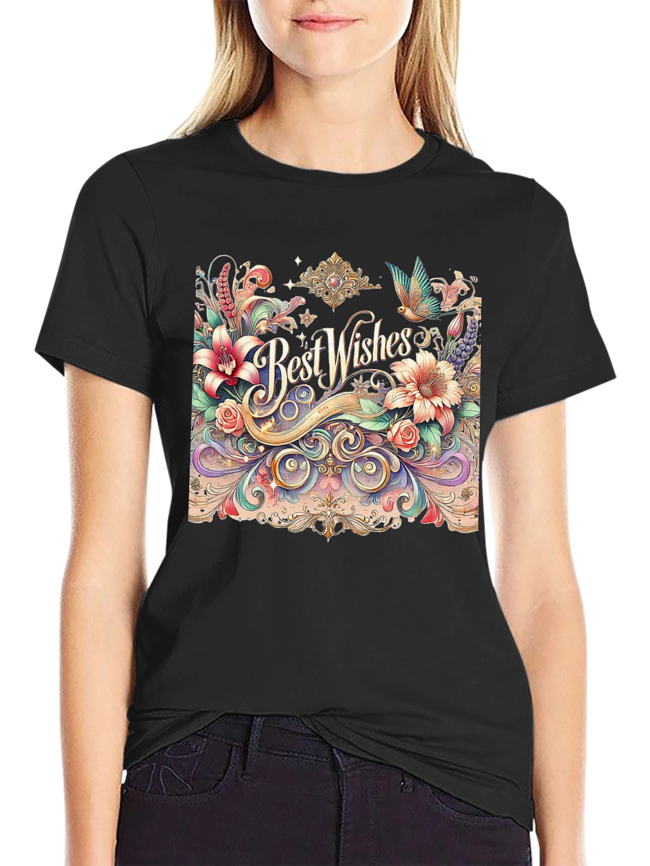 Best Wishes Floral Graphic Tee