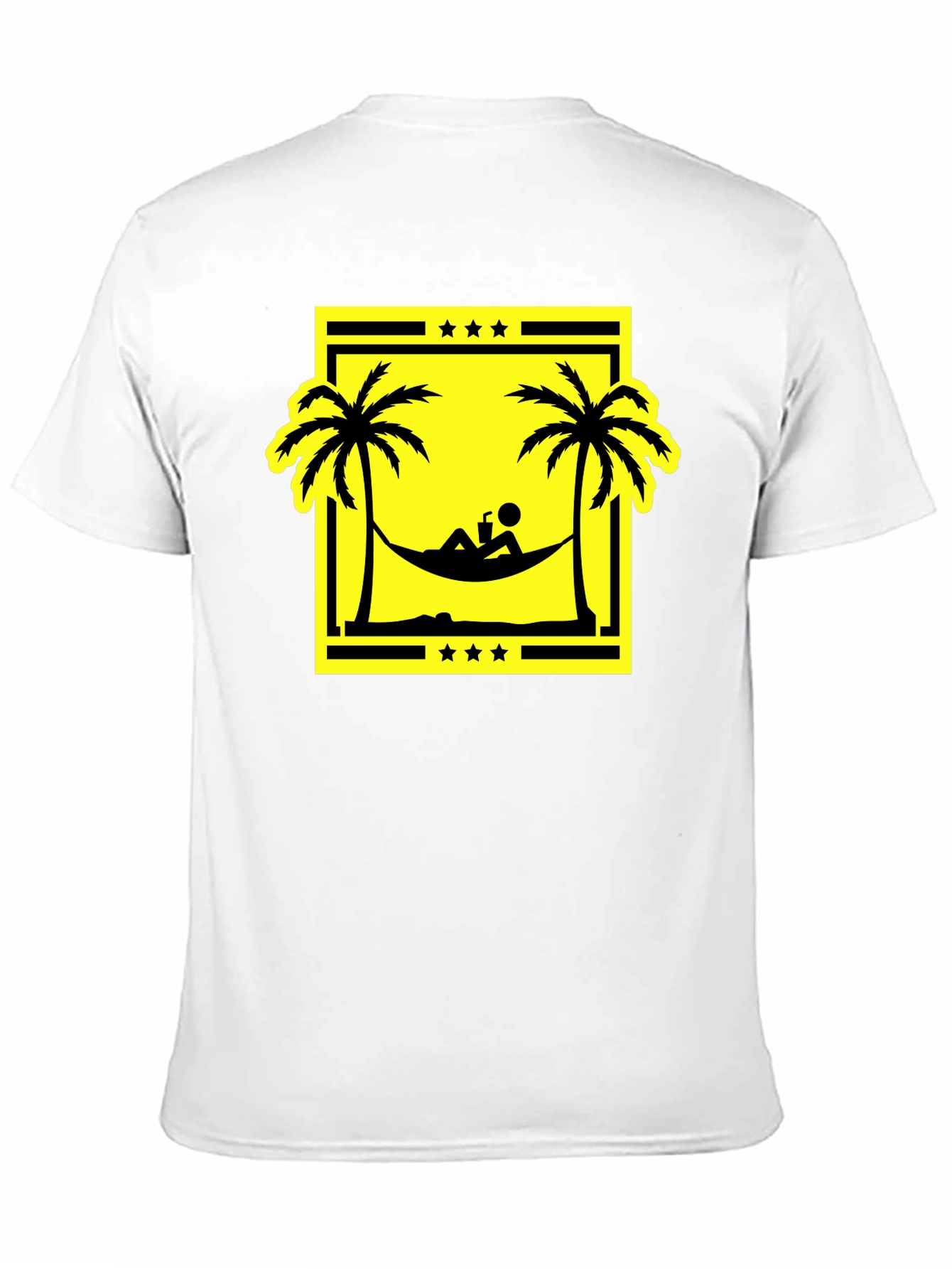 Relaxing Beach Hammock Graphic Tee - Black