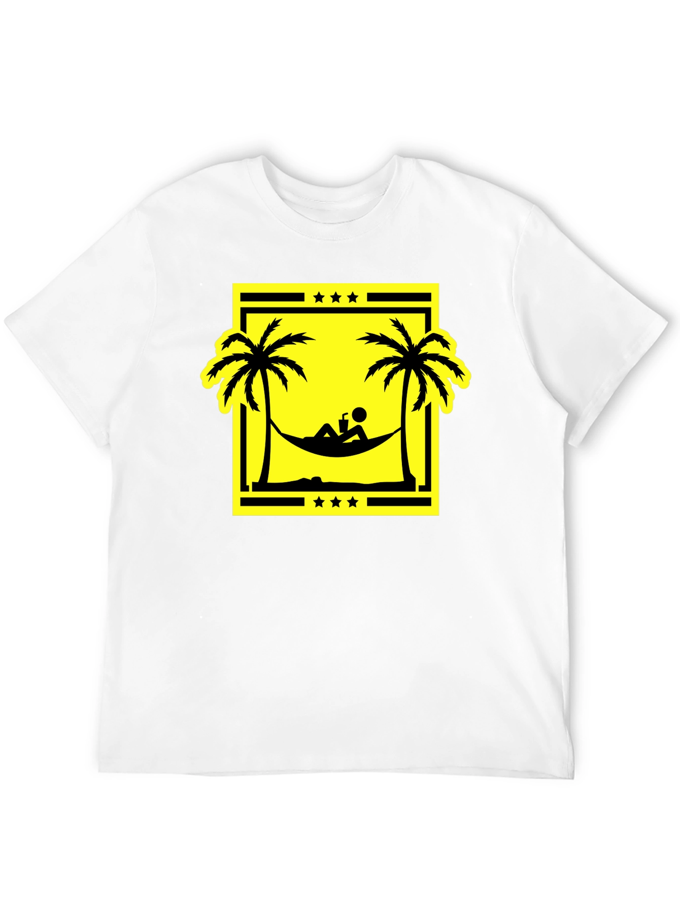 Relaxing Beach Hammock Graphic Tee - Black