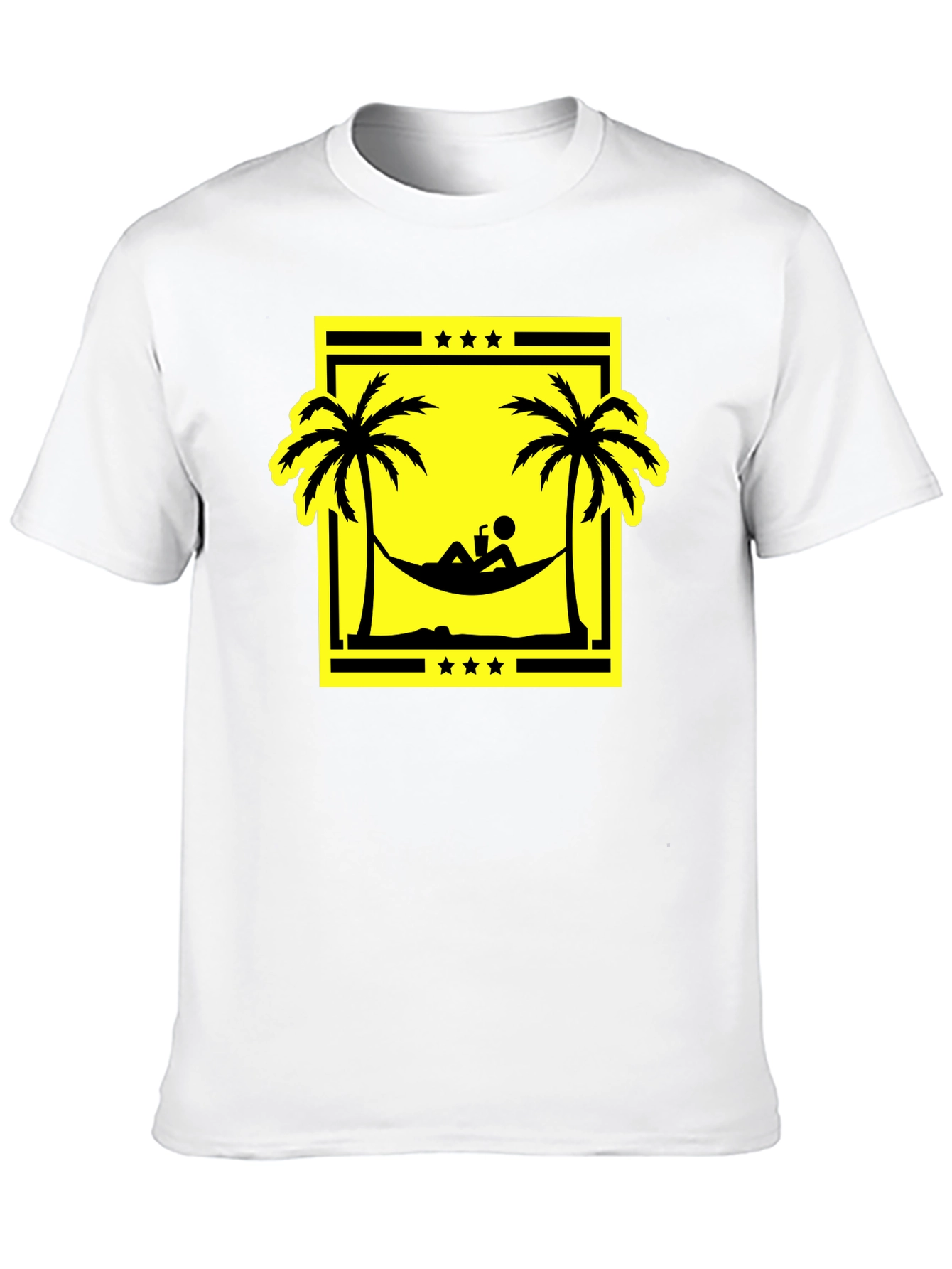 Relaxing Beach Hammock Graphic Tee - Black
