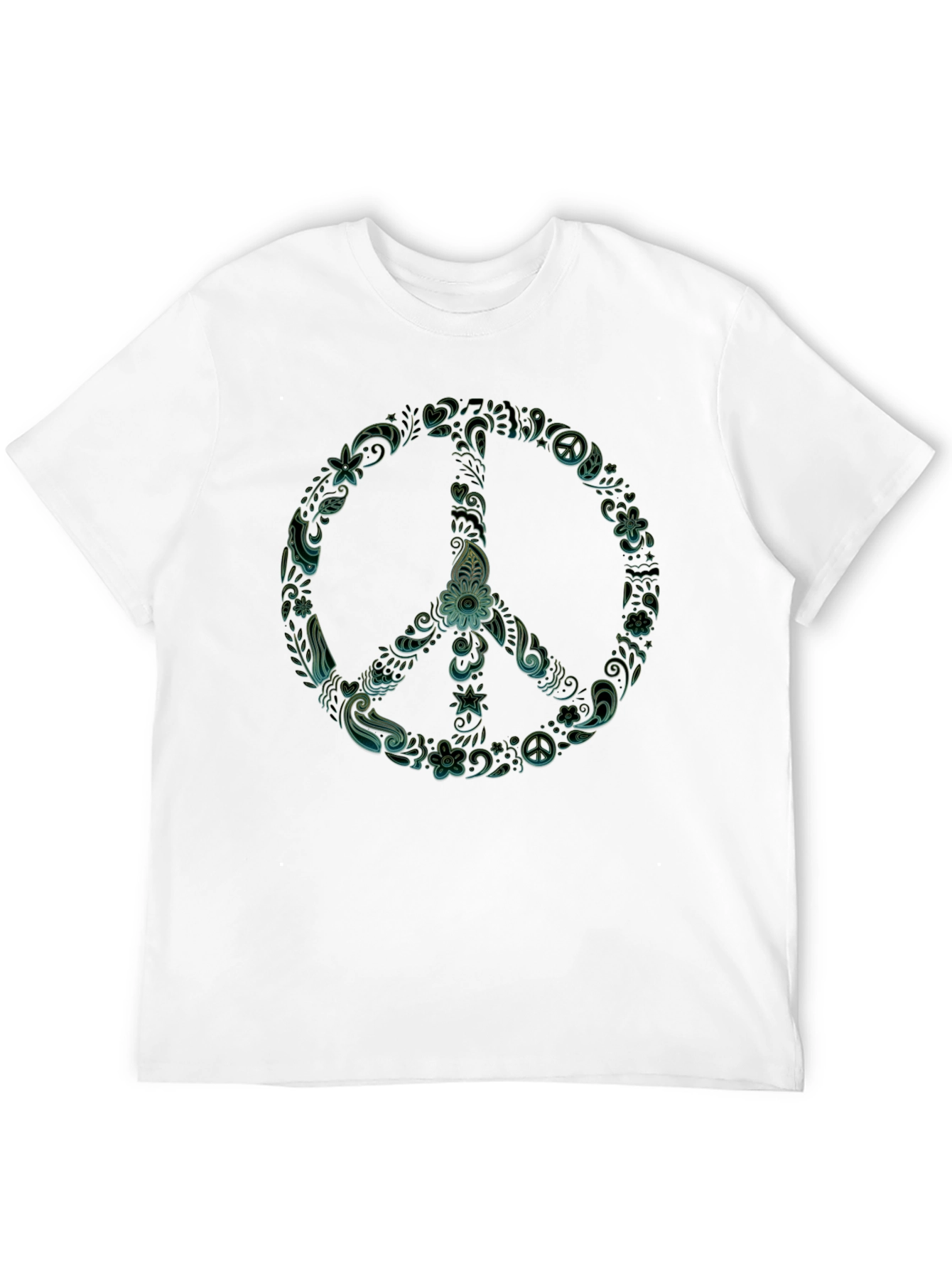 Peace Sign Graphic T-Shirt - Black Casual Tee