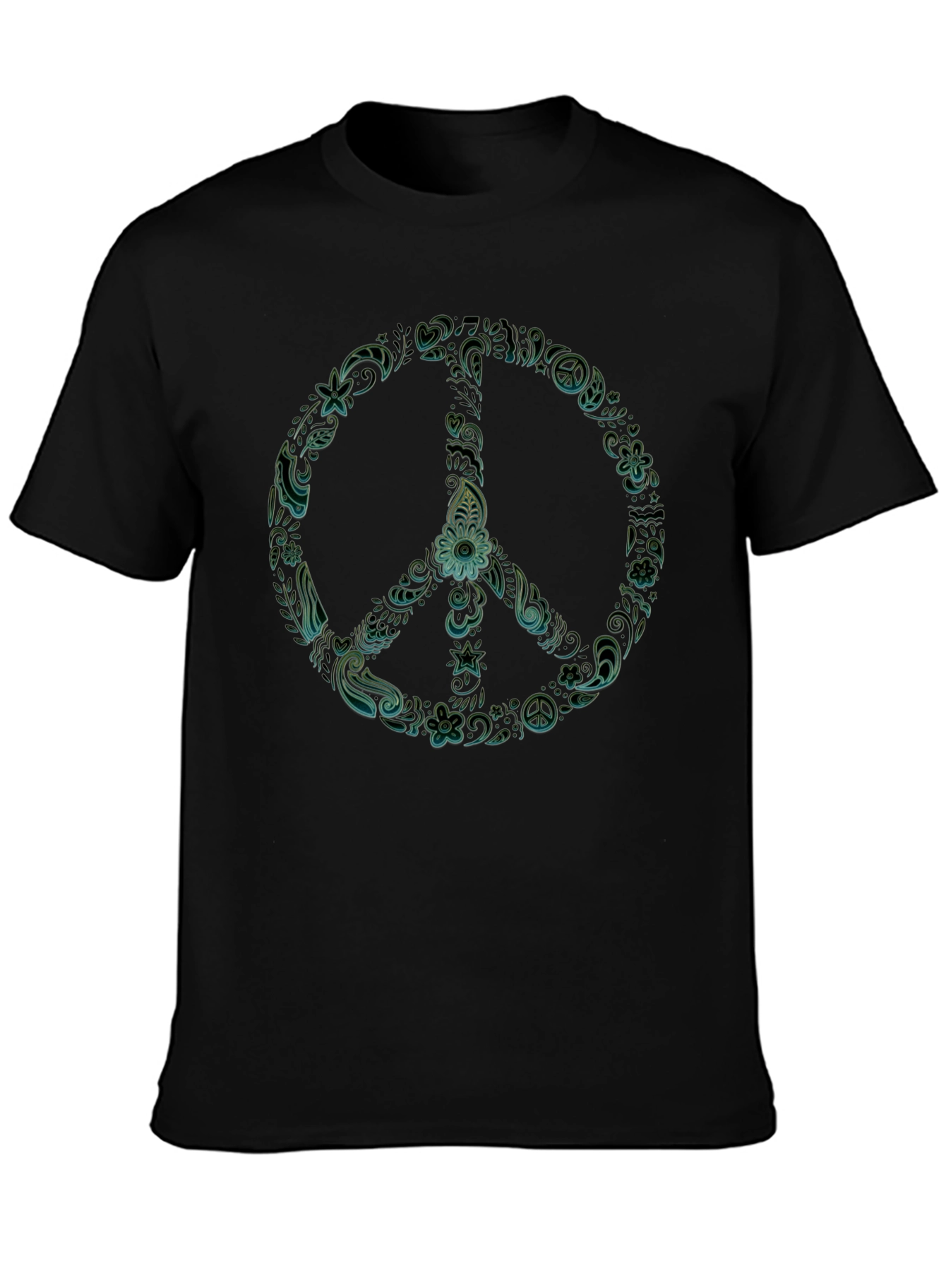 Peace Sign Graphic T-Shirt - Black Casual Tee