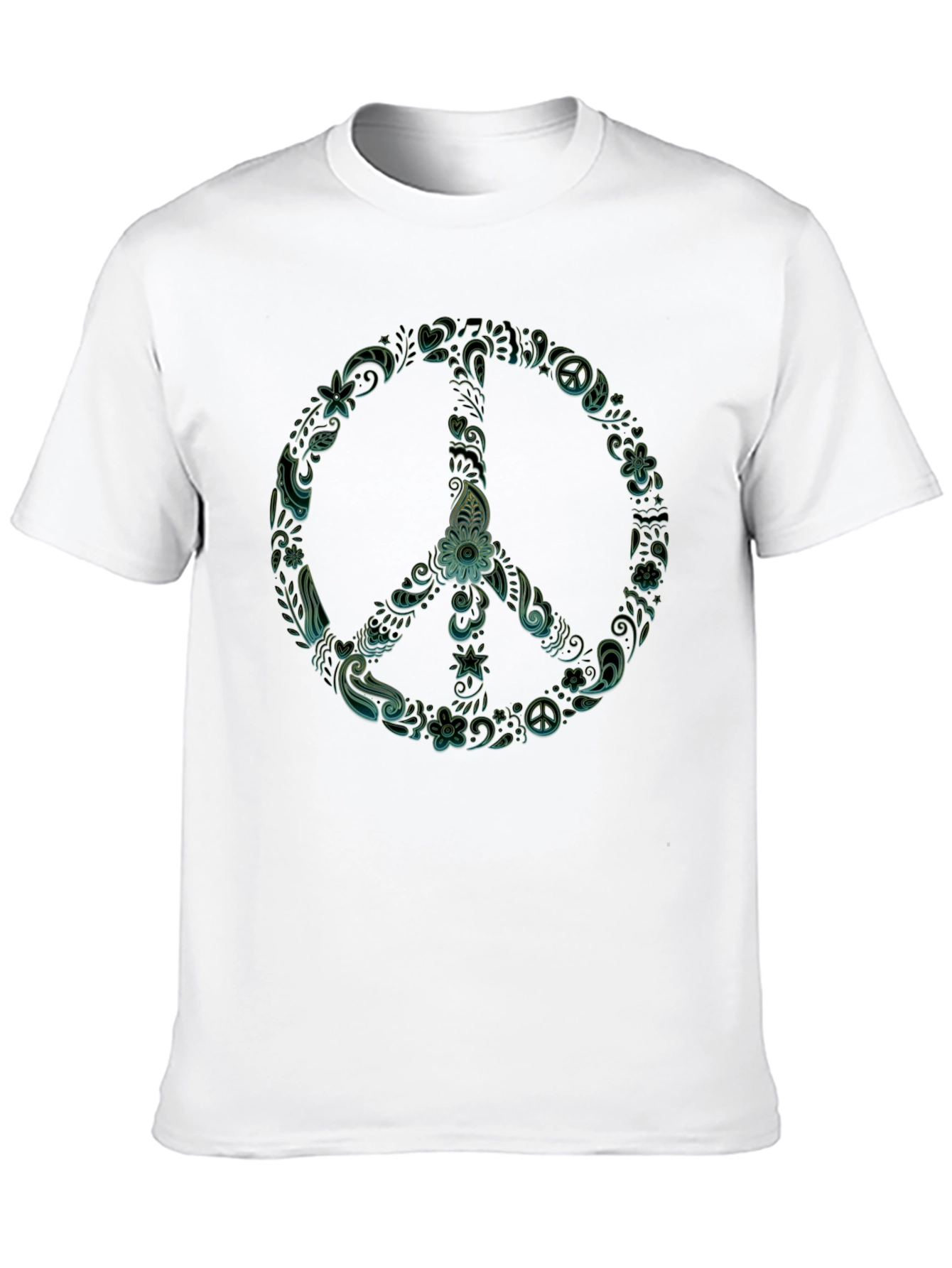 Peace Sign Graphic T-Shirt - Black Casual Tee