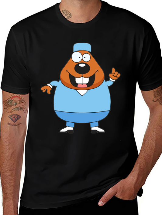 Cartoon Beaver Doctor T-Shirt